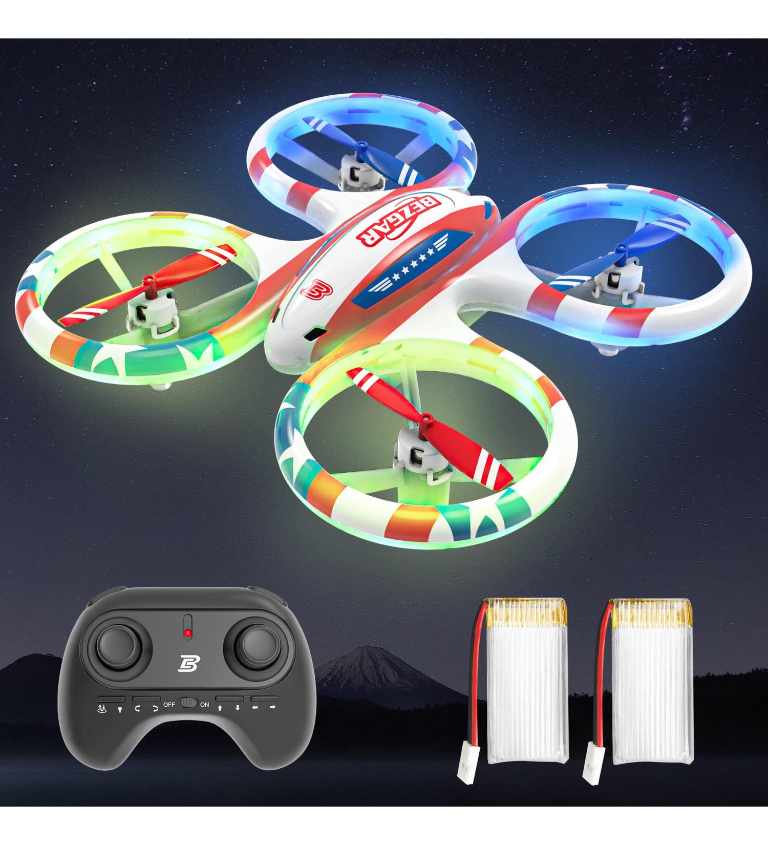 BEZGAR HQ051 Mini Drone for Kids - LED Remote Control Drone with 3D Flip | Headless Mode, 2 Speed Propeller | Small Drone for Beginners | Great Gift for Boys and Girls (Red) - Buy Online on GoSupps.com