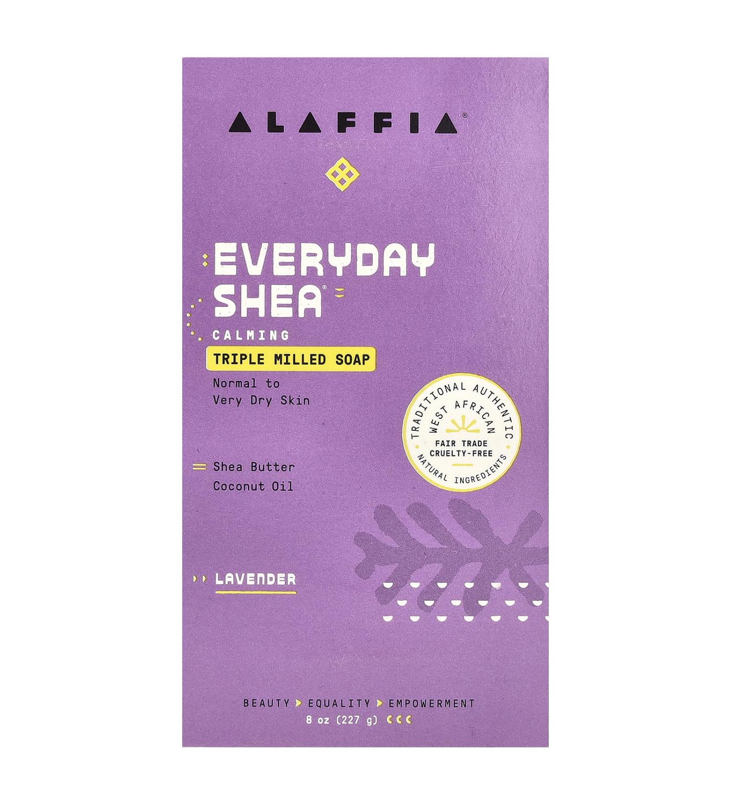 ALAFFIA Lavender Everyday Shea Bar Soap 8 OZ - Moisturizing Natural & Vegan - International Shipping Available - Buy Online on GoSupps.com