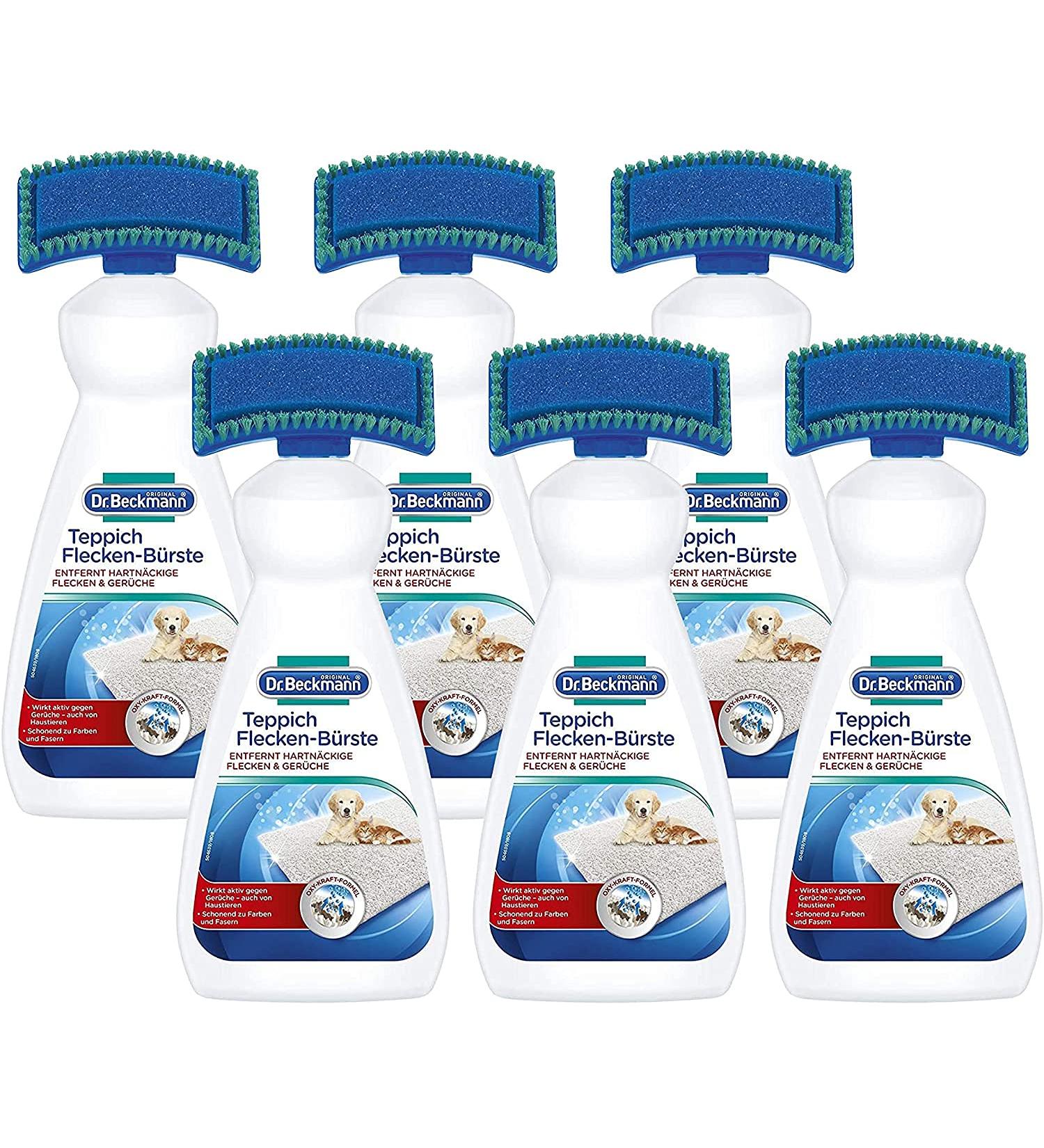 Dr. Beckmann Carpet Stain Brush & Cleaner - Remove Stubborn Spots & Smells | 6x650ml Pack | International Shipping Available - Buy Online on GoSupps.com