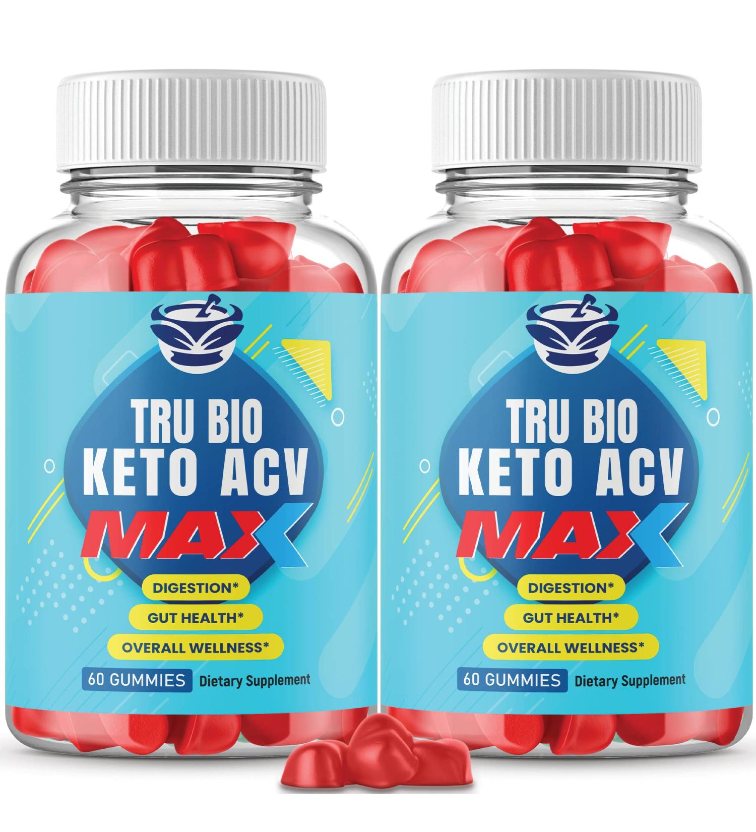 IDEAL PERFORMANCE (2 Pack) Tru Bio Keto Gummies Max Strength - Official Formula Vegan Non GMO - Trubio Keto Gummies Trubio ACV Gummy (120 Gummies)