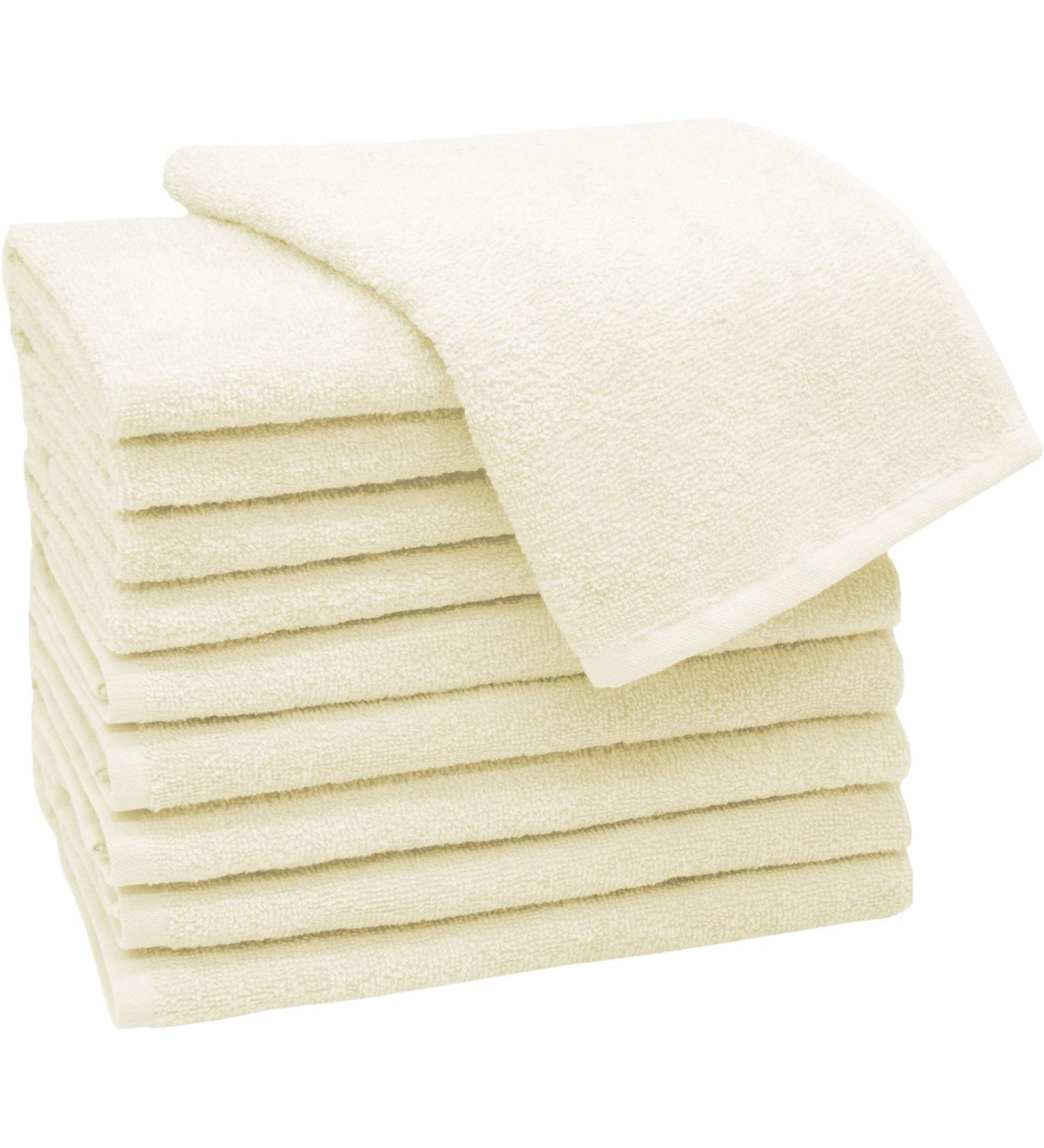 Zollner 10 Set Guest Towels - Soft & Strong 30x50 cm Cotton - Hotel Quality Washable Beige with Hanger - Buy Online on GoSupps.com