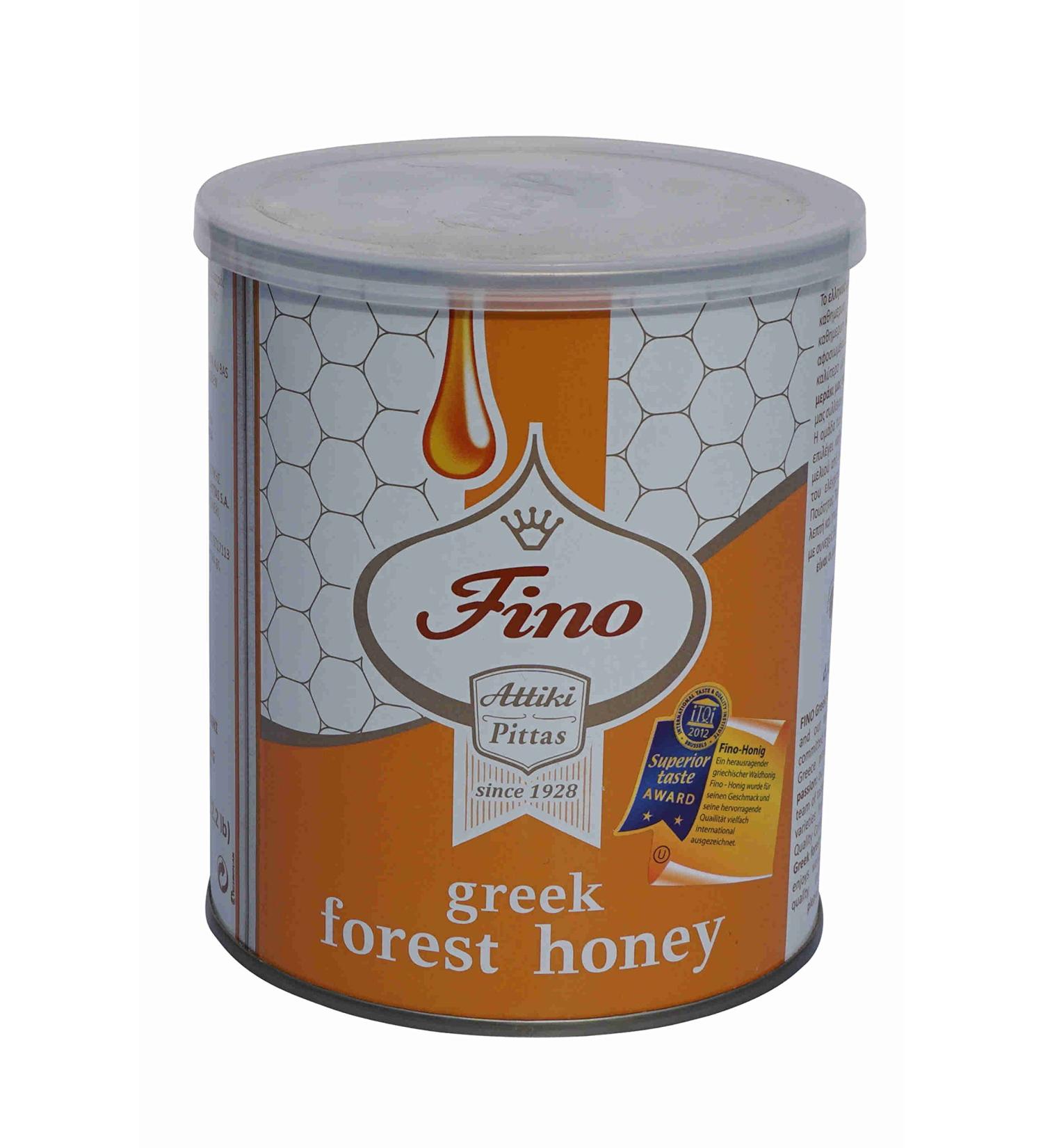 Honey Attiki Fino Wildflowers and Trees 1000g can Greek Forest Honey Rich Aromatic Honey Greece Athens