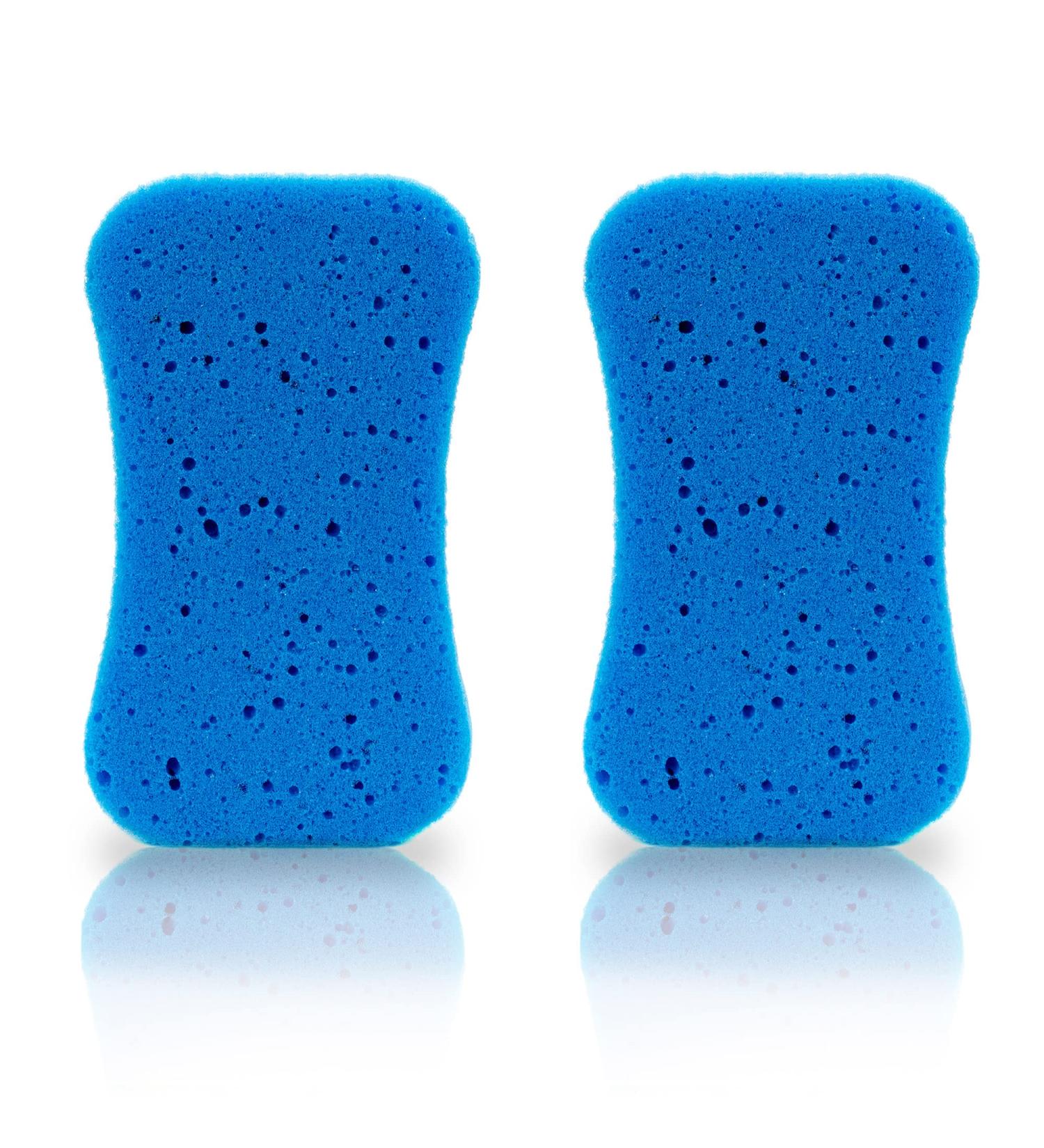 Set of 2 Bath and Massage Sponges Vibrant Blue Colors | International Shipping Available - Buy Online on GoSupps.com