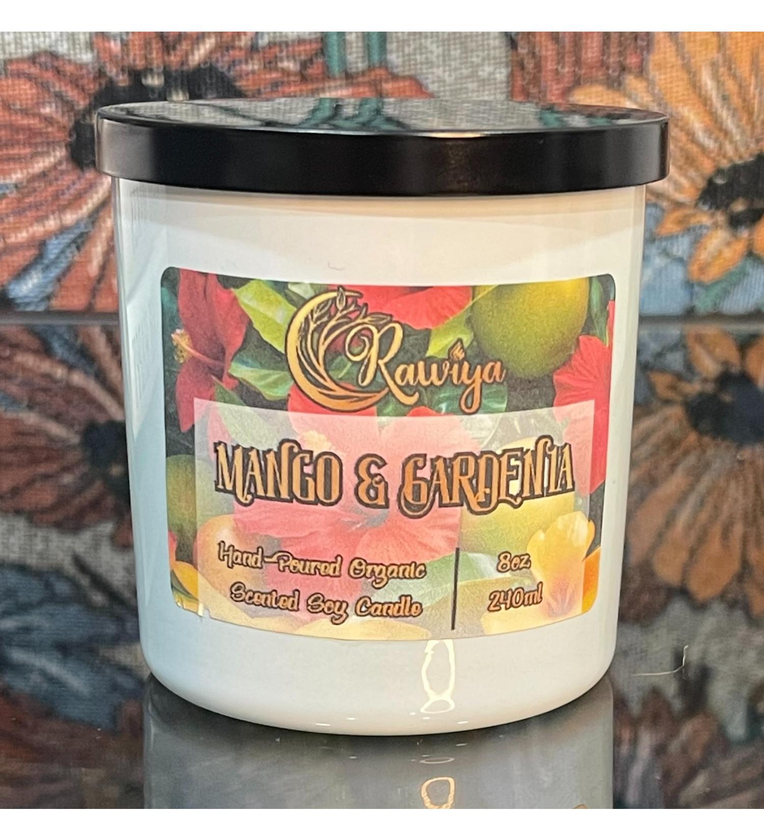 Mango & Gardenia Hand-Pour Scented Candle - 8oz | 50-60 Hour Burn | Aromatherapy for Home & Office | Promotes Peace & Calm - Buy Online on GoSupps.com