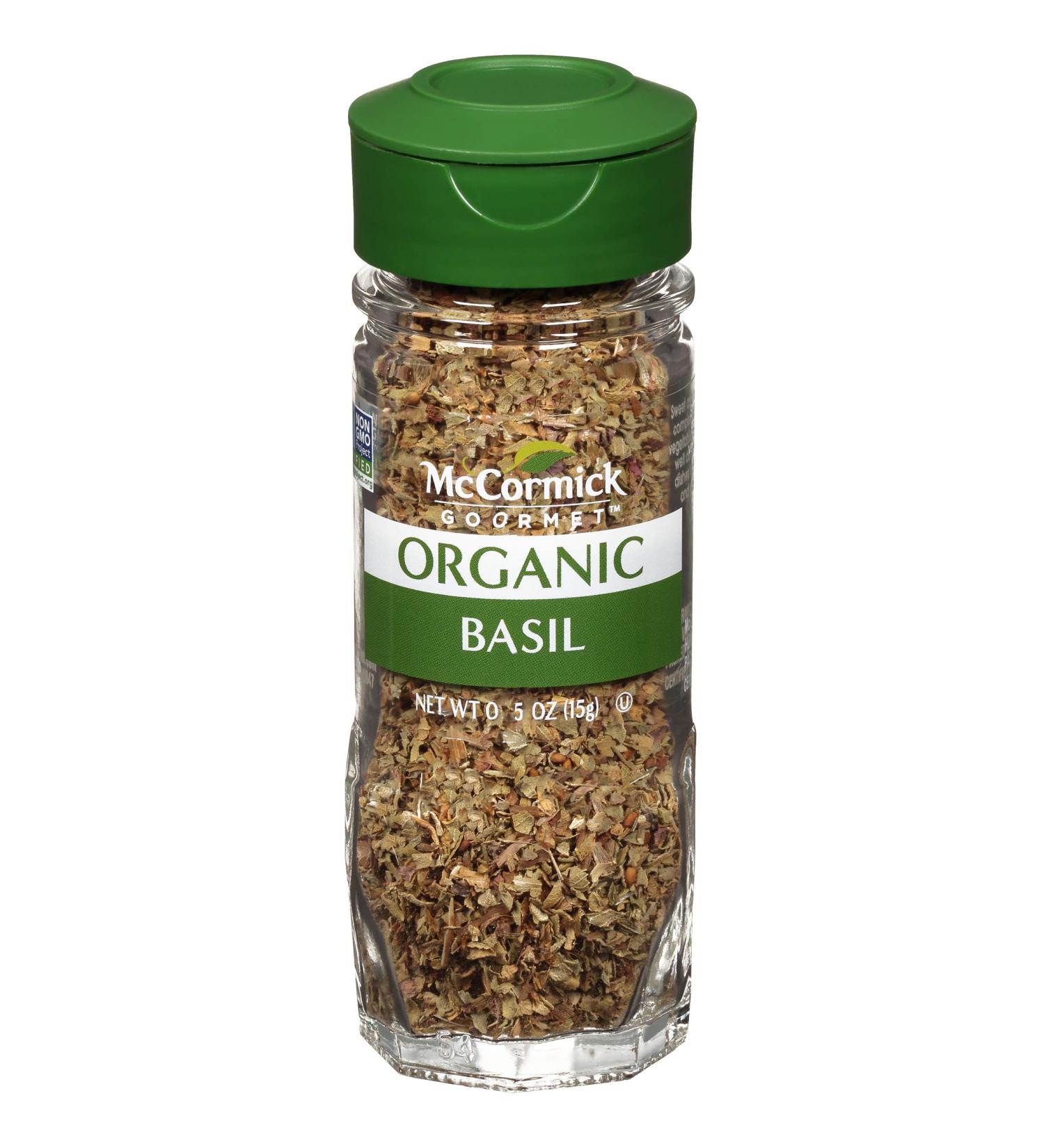 McCormick Gourmet Organic Basil Leaves 0.55 oz - Premium Quality for Flavorful Dishes - Buy Online on GoSupps.com