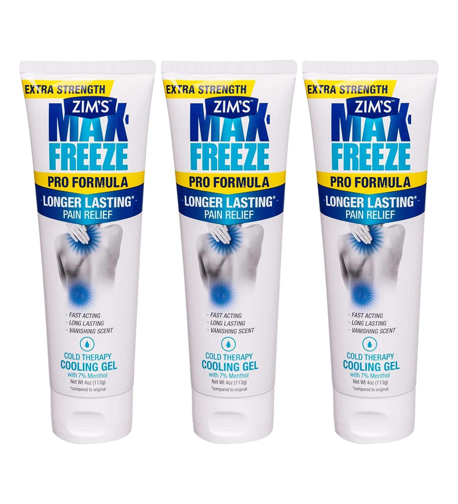 Buy Zim's Max-Freeze Pro Formula Gel 4 oz (Pack of 3) - Pain Relief Fast-Acting International Shipping Available - Buy Online on GoSupps.com