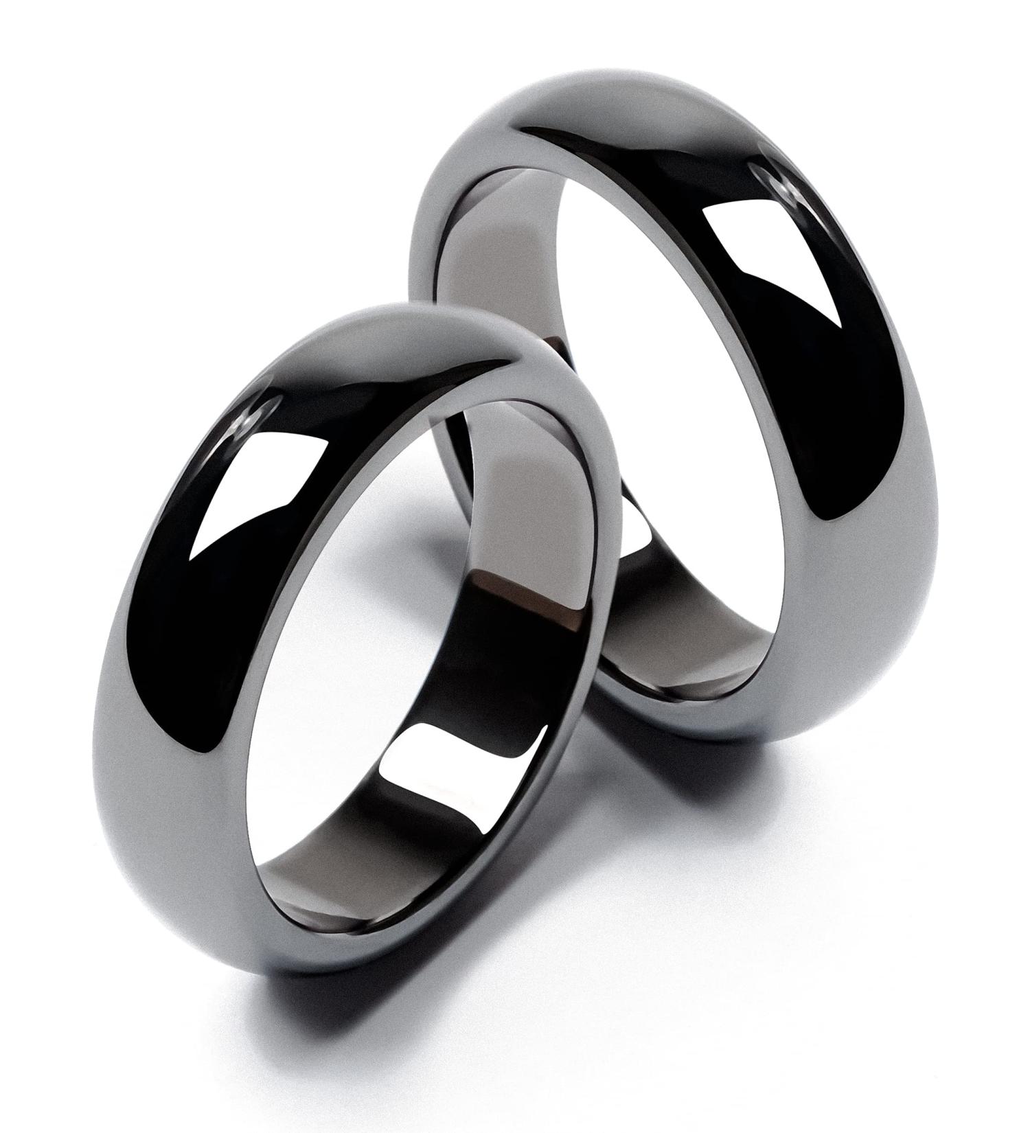 Hematite Magnetic Rings 2PCS for Women Men Unisex - Absorb Negative Energy, Balance Anxiety - Root Chakra - Size 10 - Buy Online on GoSupps.com