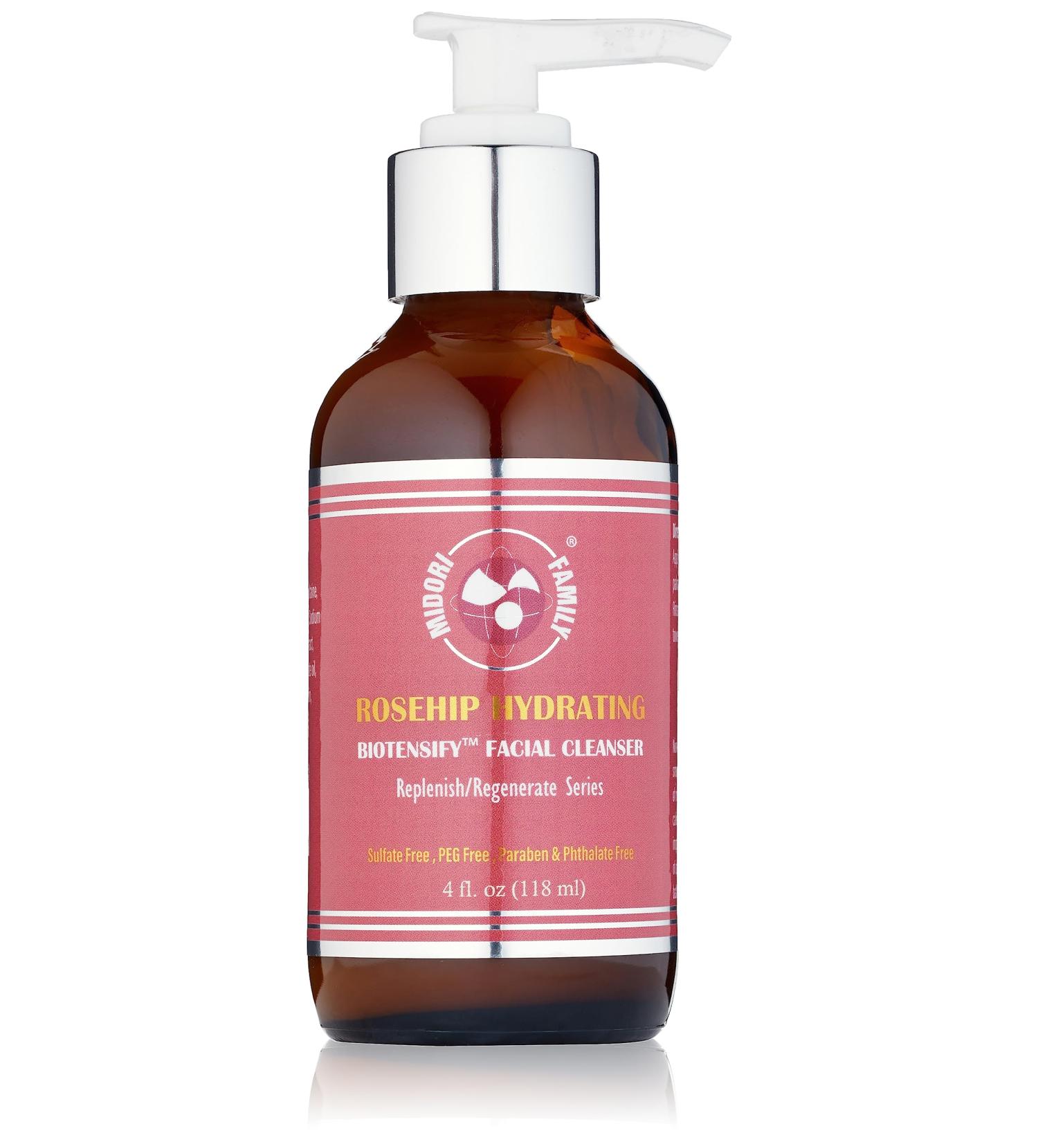 Midori Family Rosehip Hydrating Biotensify Facial Cleanser - Gentle Cream for Pore Minimizing Hydration & Glowing Skin - 4oz - Buy Online on GoSupps.com