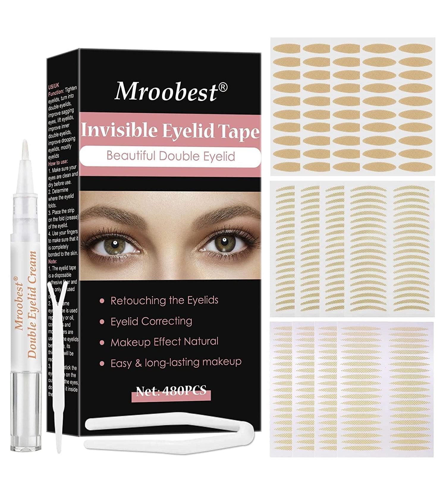 480 Pieces Double Eyelid Tape - Instant Eyelid Lift Stripes for Hooded Eyes | Sluider Tape for Lifting Without Surgery - Buy Online on GoSupps.com