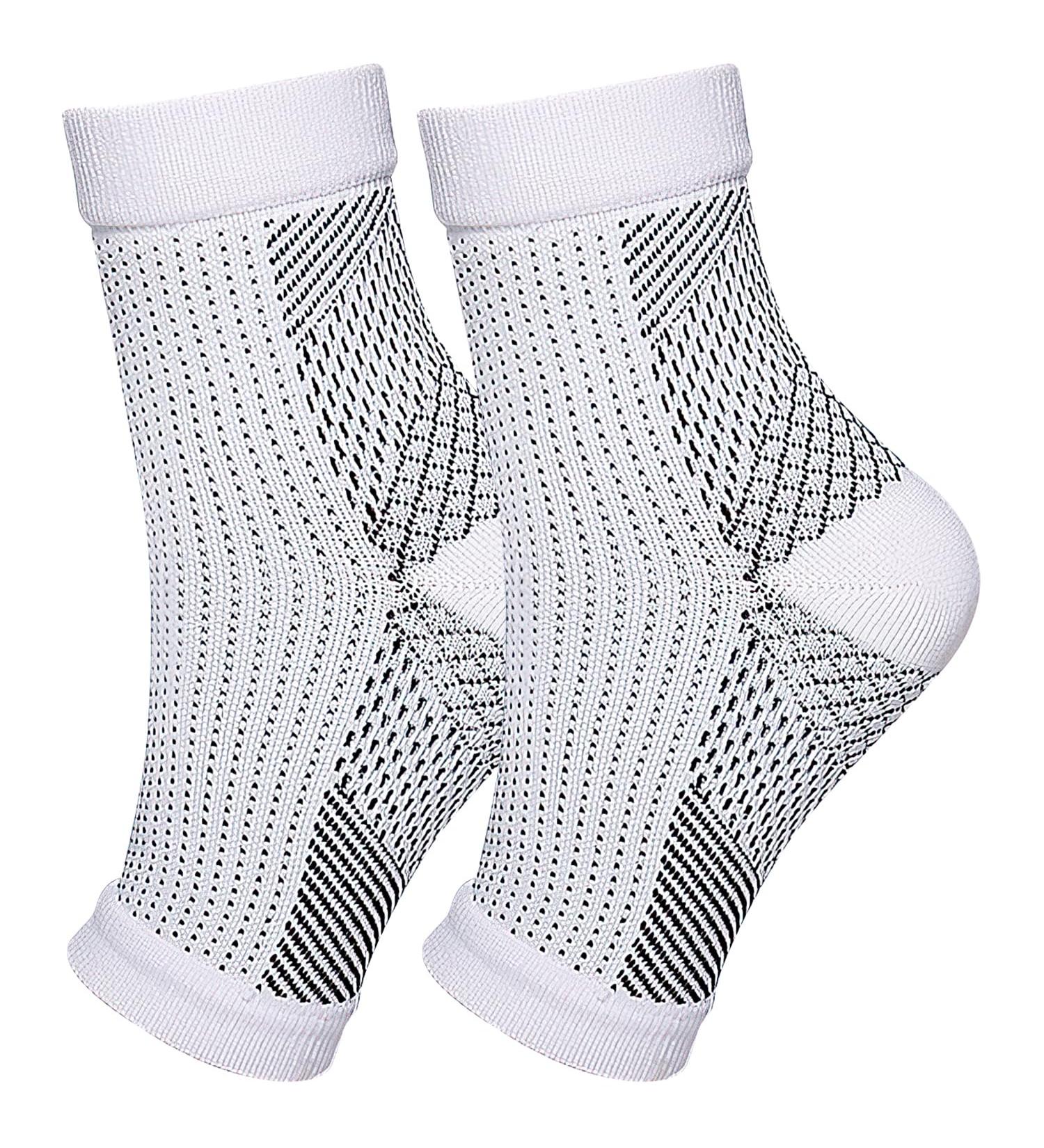 Shop Functional Socks for Neuropathy Toeless Compression & Ankle Support (White Large/X-Large) | Soothe Foot Pain - Buy Online on GoSupps.com
