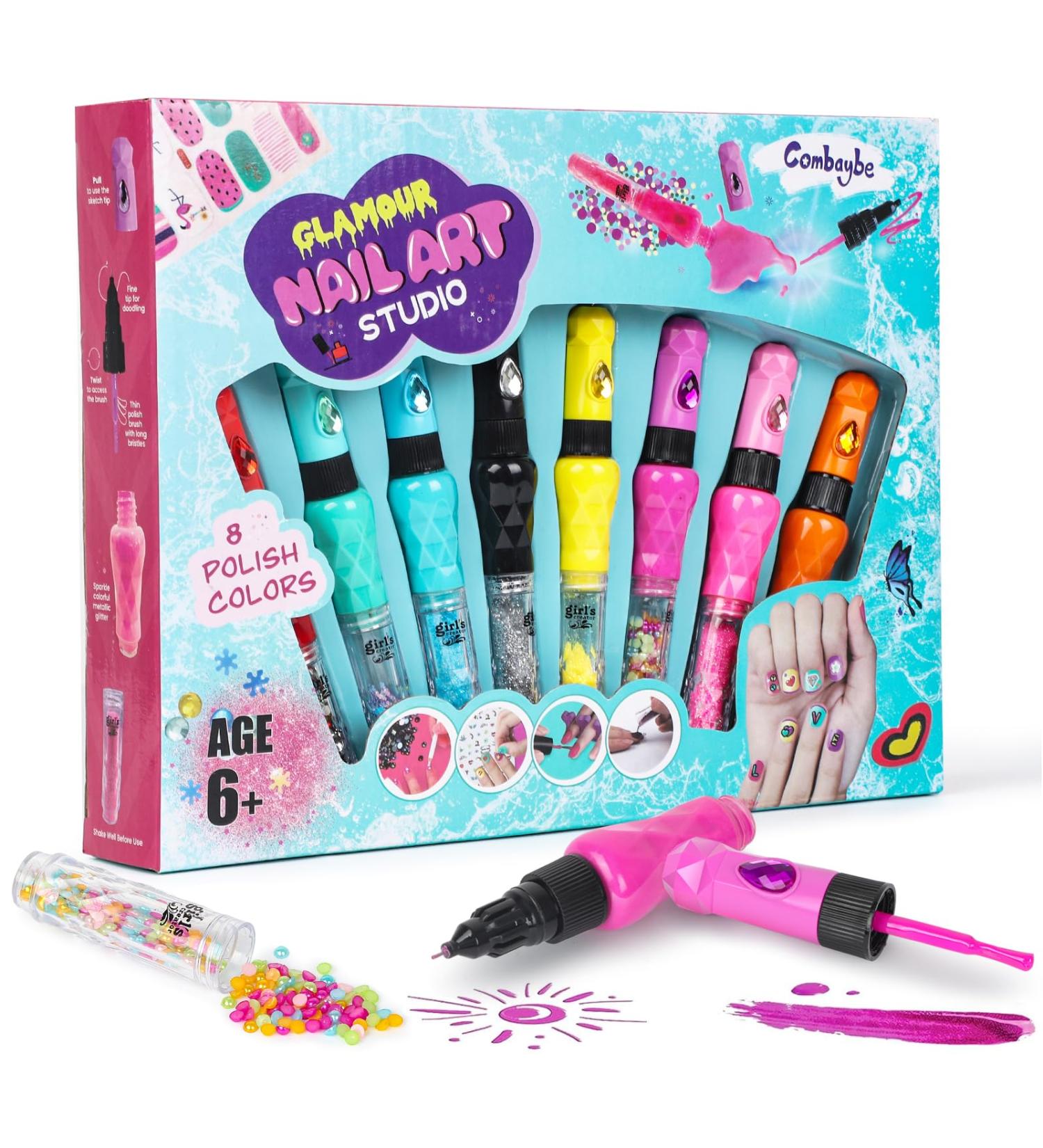 Kids Nail Polish Set - Non-Toxic Nail Art Kit for Girls Aged 7-12 | Perfect Birthday Gift & Spa Makeup Manicure Toys - Buy Online on GoSupps.com