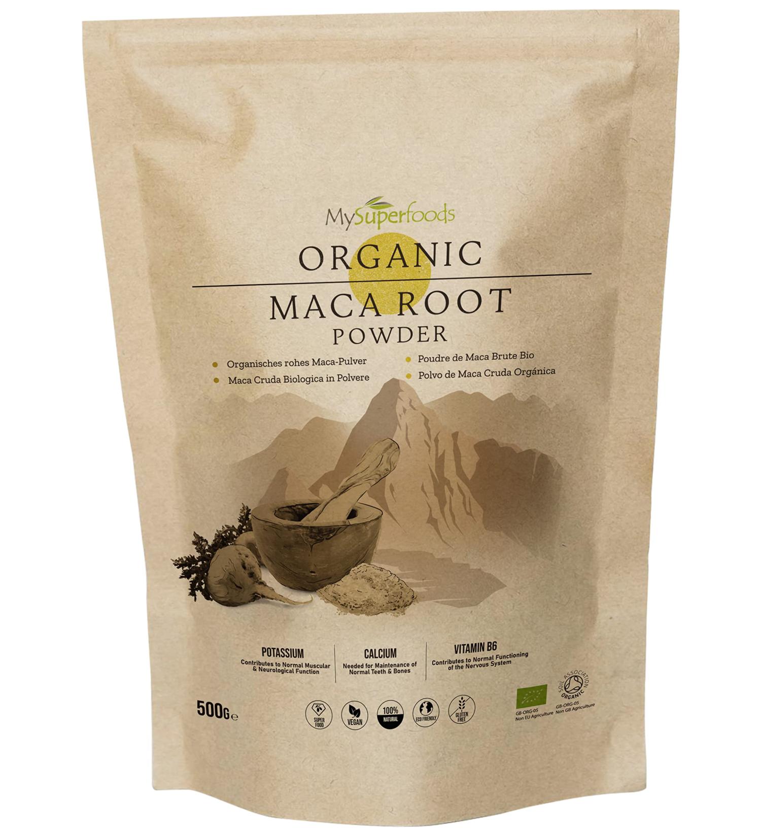 Organic Maca Root Powder 500g - Pure Superfood Supplement | MySuperfoods - Buy Online on GoSupps.com