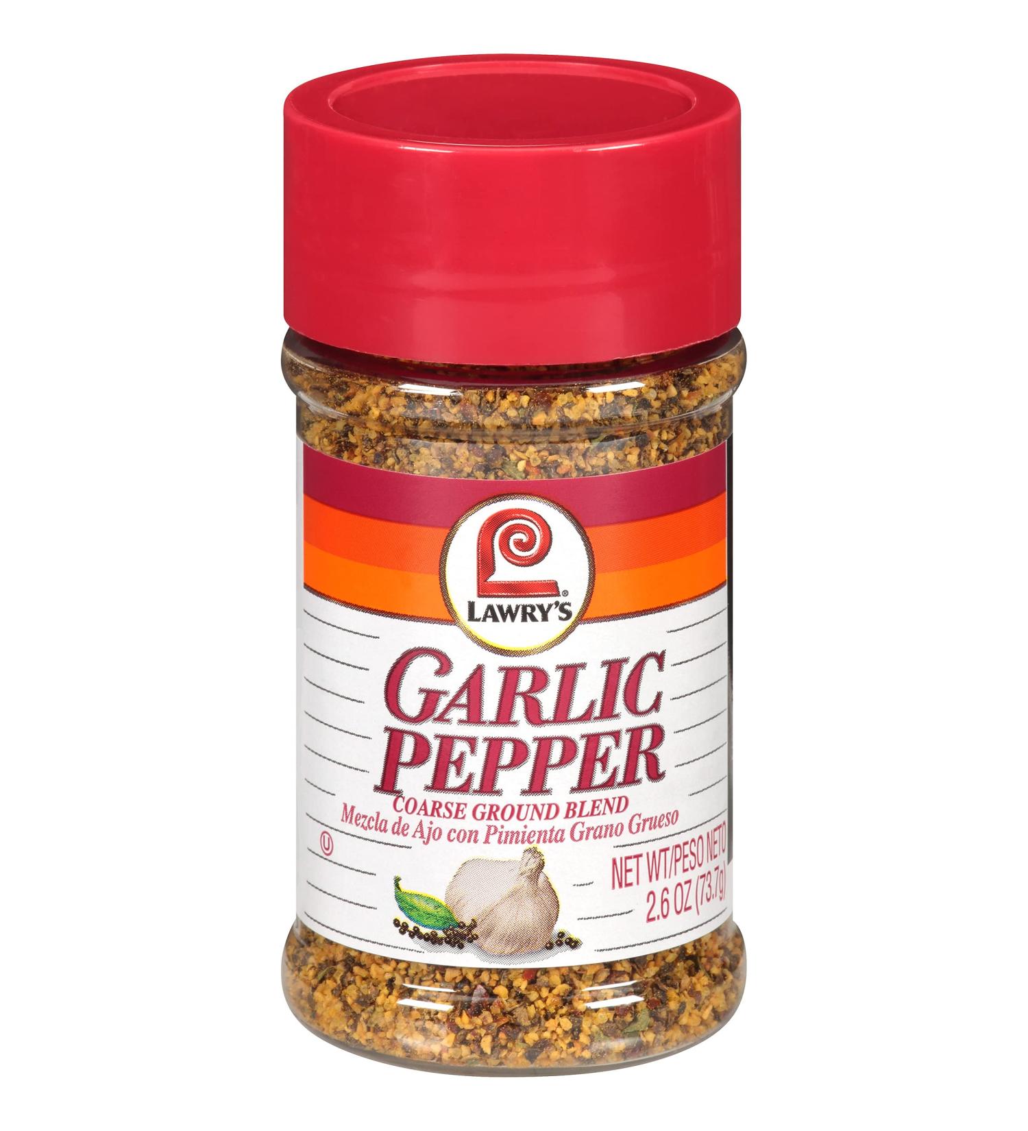 Lawry's Garlic Pepper Coarse Ground Blend - 2.6 oz | Best Seasoning Spice for Flavorful Dishes - Buy Online on GoSupps.com