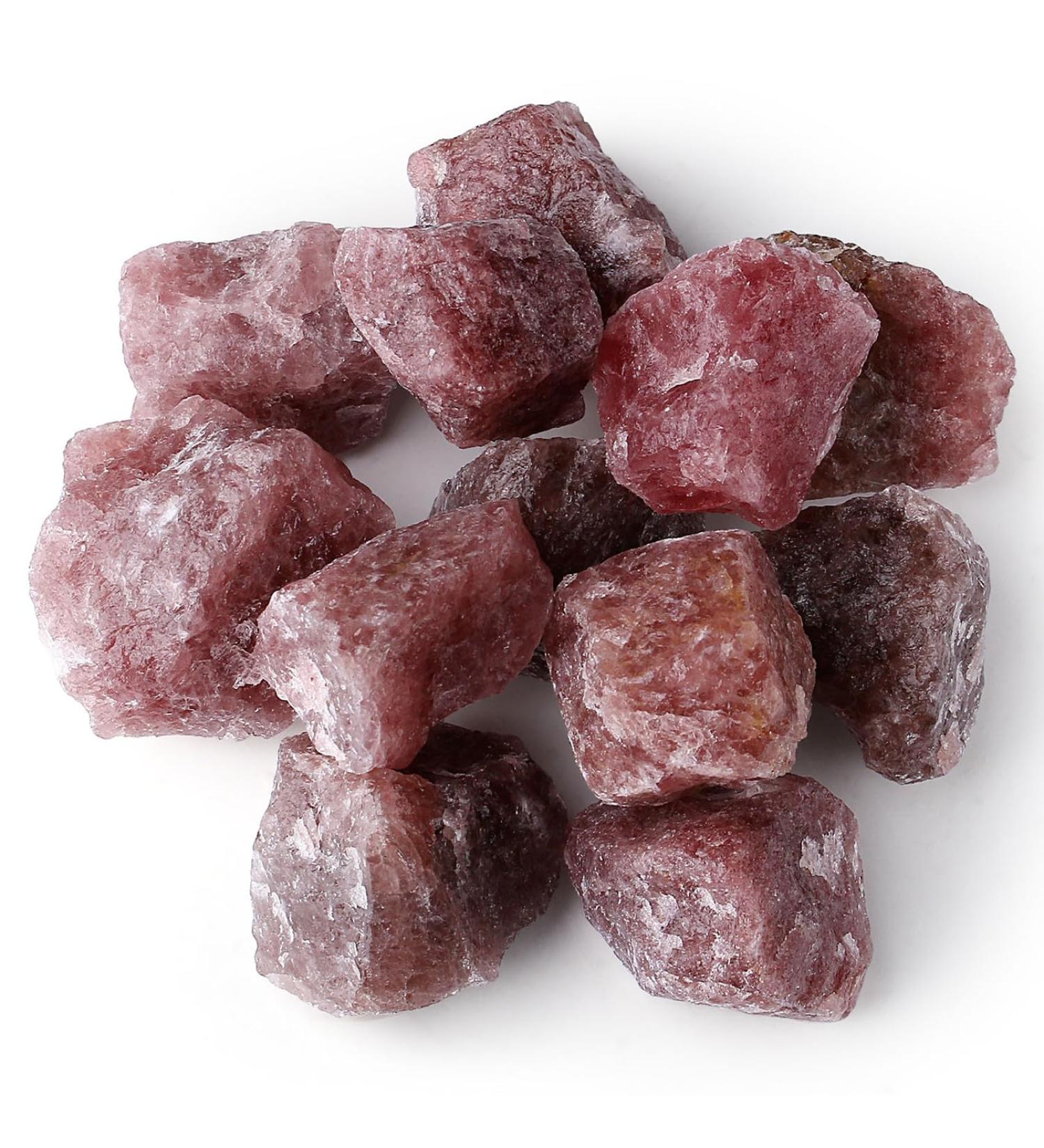 Buy Xiannvxi 2 Strawberry Quartz Crystals - 100% Natural Gemstones & Raw Mountain Crystal Stones - Premium Healing Water Stones - 4PC Set - Buy Online on GoSupps.com