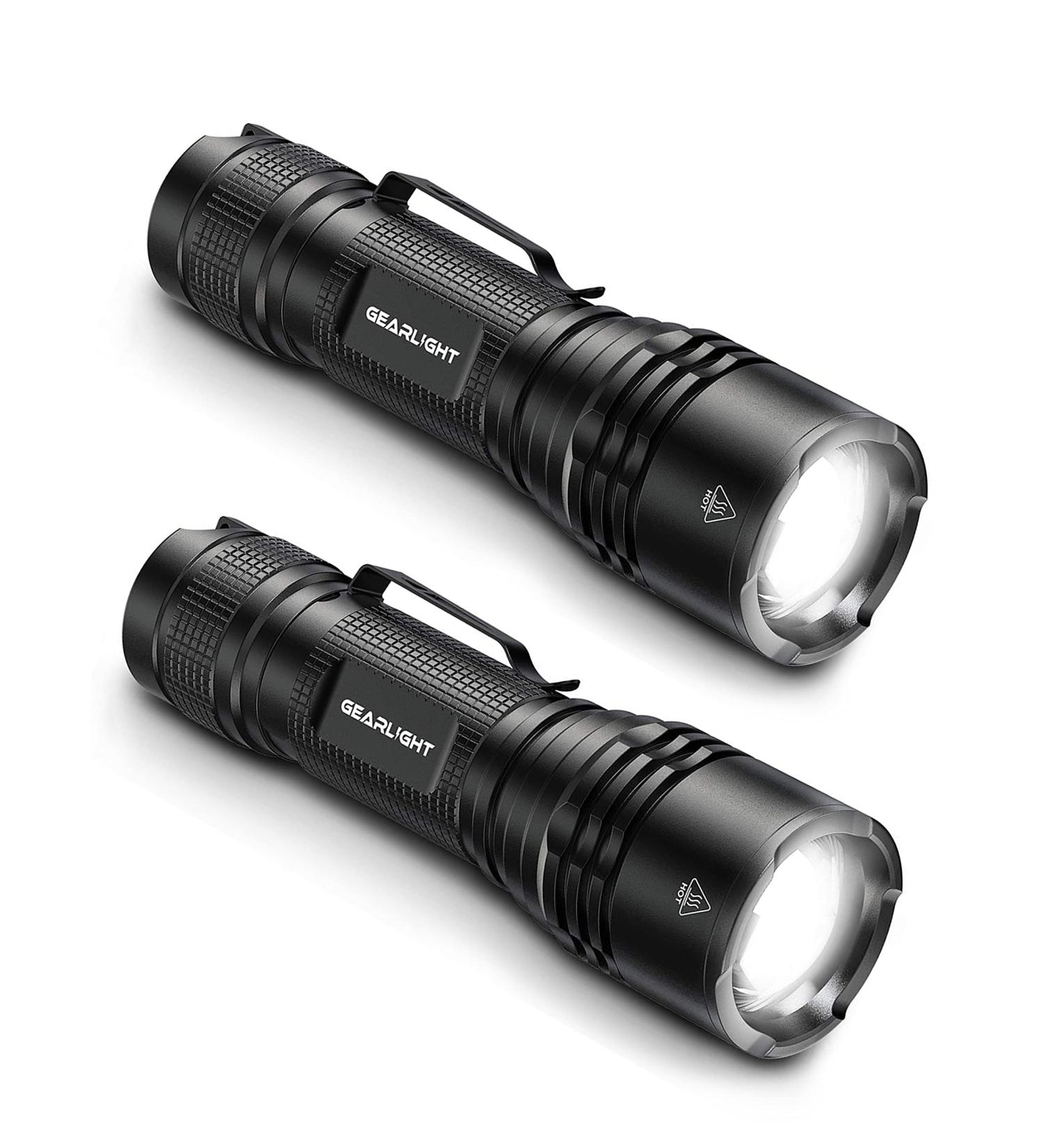 GearLight TAC LED Flashlight Pack - 2 Super Bright Tactical Flashlights for Outdoor & Emergency Use - Buy Online on GoSupps.com
