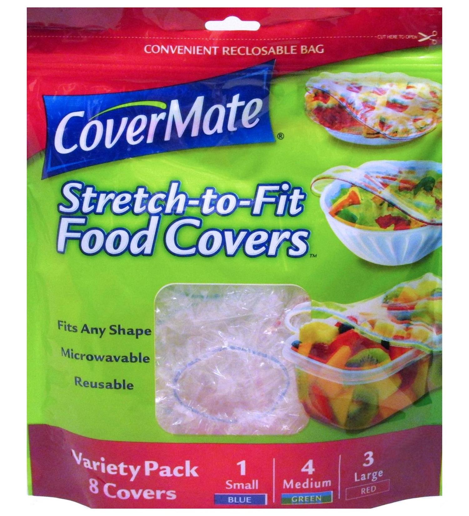 Covermate Stretch-to-Fit Food Covers - Set of 8 Reclosable Bags (1 Small, 4 Medium, 3 Large) - Buy Online on GoSupps.com