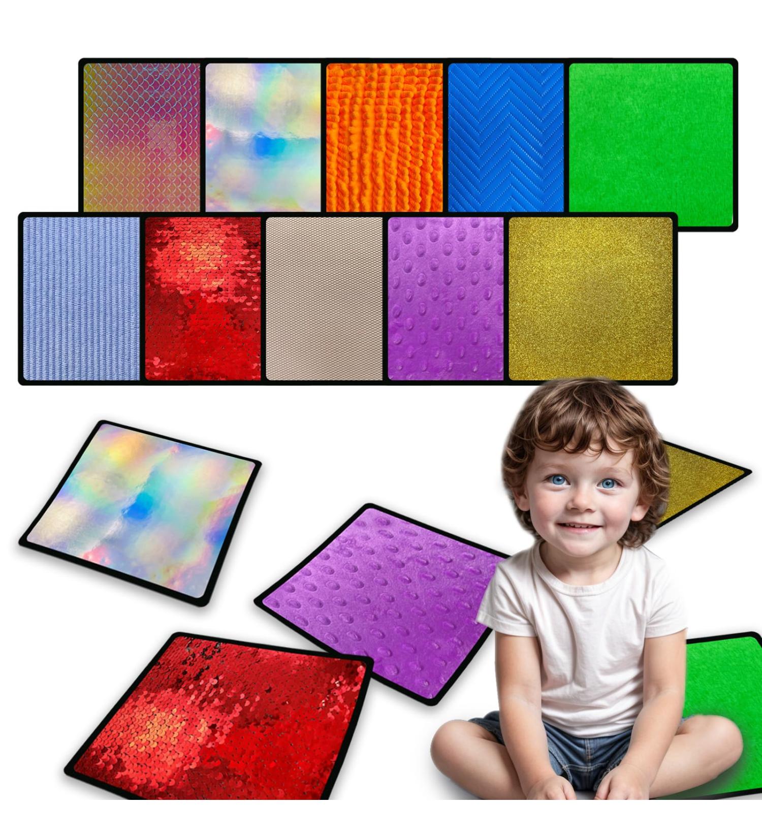 Bouiexye 10 Sets Sensory Mats for Autistic Children Textured Sensory Tiles Sensory Toys Babies and Toddlers with Sensory Issues Tactile Sensory Walls Fidgeting Educational Activity (Square) 10 pcs Square - Buy Online on GoSupps.com