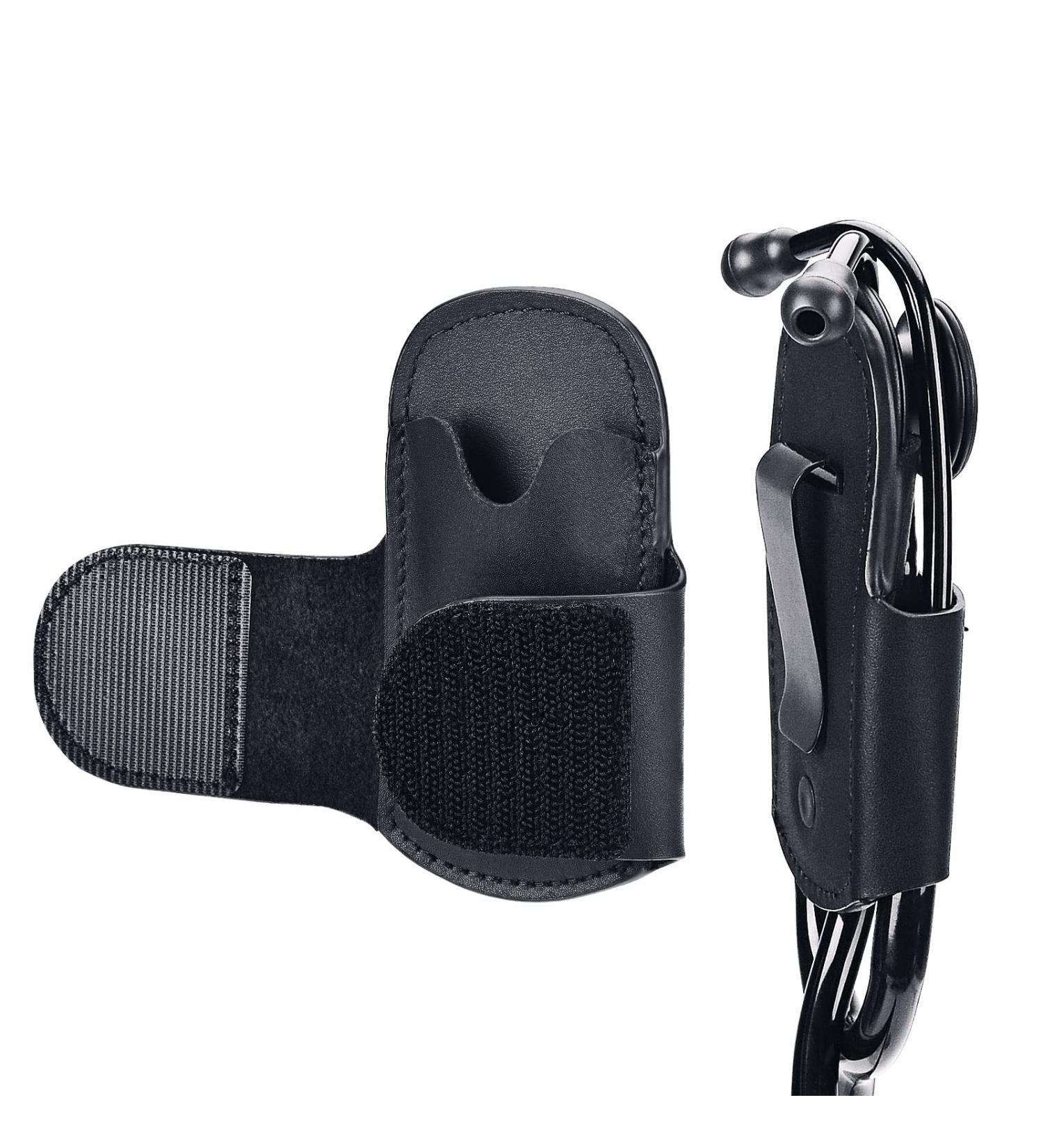 Stethoscope Holder Genuine Leather Hip Clip - Black | Fits Littmann, MDF, ADC, EKO | Stethoscope Accessories for Scrubs - Buy Online on GoSupps.com