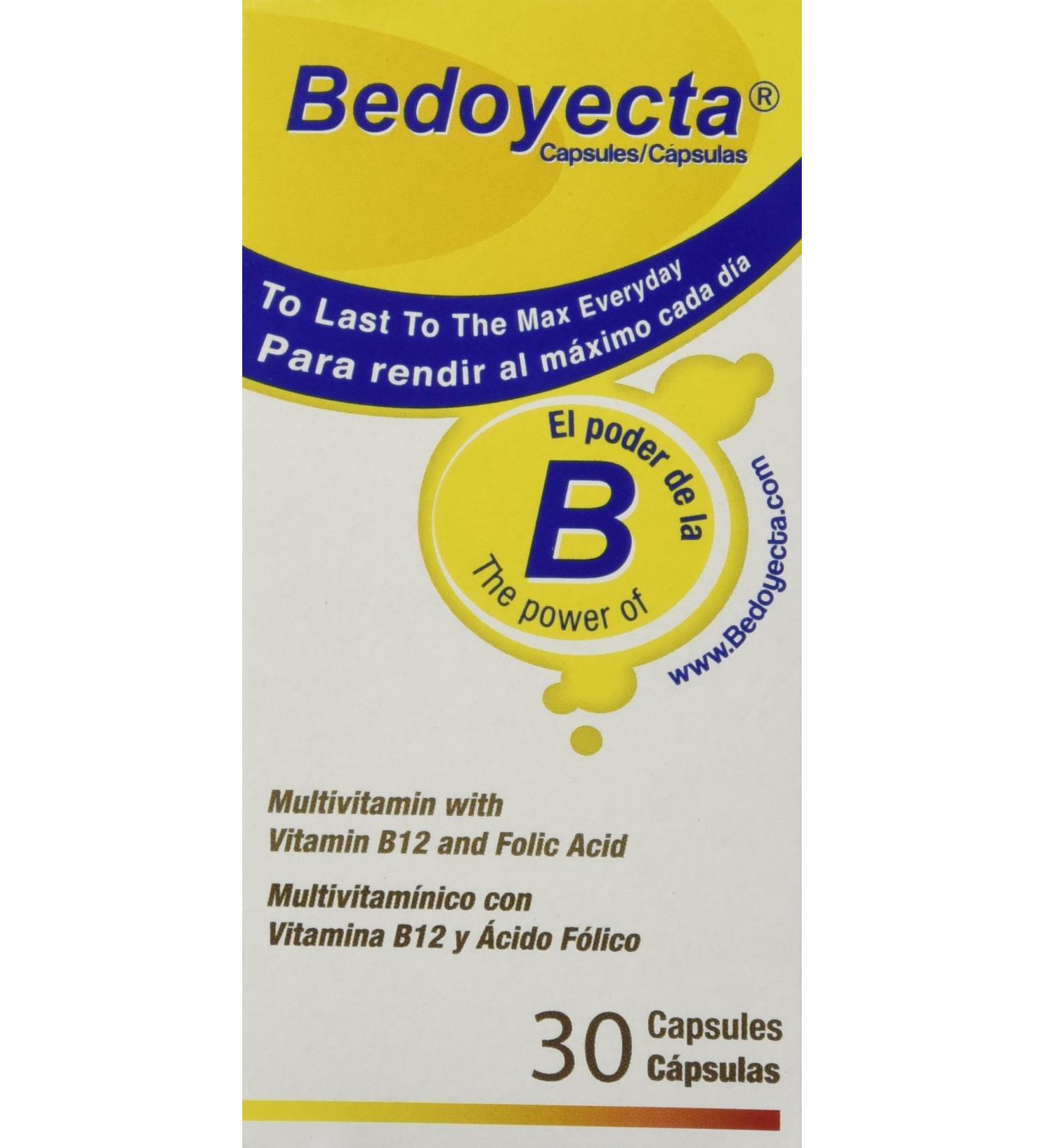 Bedoyecta Multivitamin with Iron, Folic Acid, Vitamin C, B1, B2, B9, and B12 - 30 Count (Pack of 1) - Buy Online on GoSupps.com