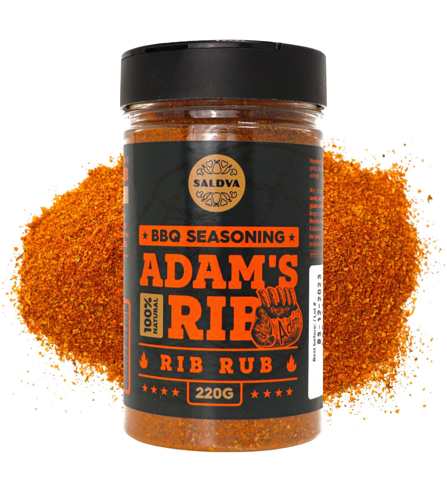 Adam's Rib BBQ Rib Rub - 100% Natural Seasoning for Juicy Ribs - Large Jar (220g) - Buy Online on GoSupps.com