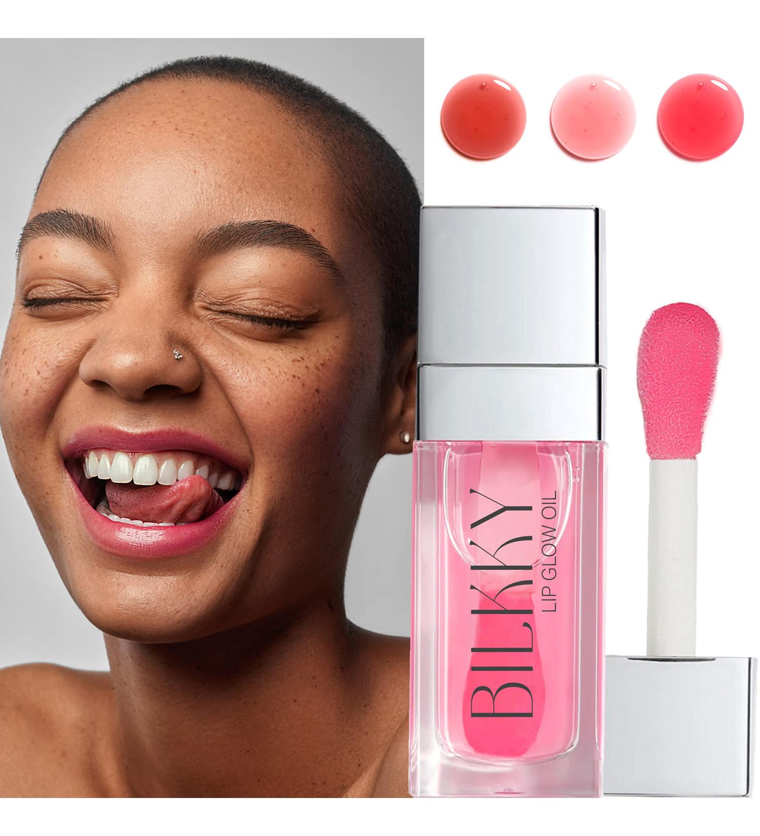BILKKY Hydrating Lip Oil: Plumping Gloss for Long-Lasting Nourishment - Transparent Pink Tinted Moisturizing Lip Glow - Buy Online on GoSupps.com