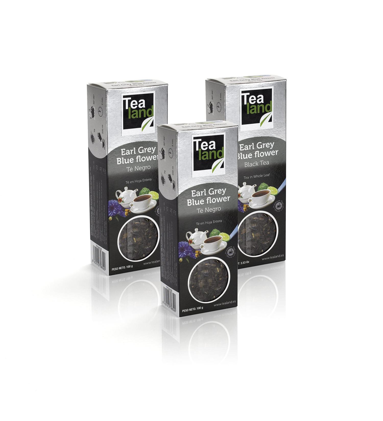 Tealand | Earl gray Blue Flower Black Tea Loose Leaf | Bulk black tea pack | 3 x 100 gr - Buy Online on GoSupps.com