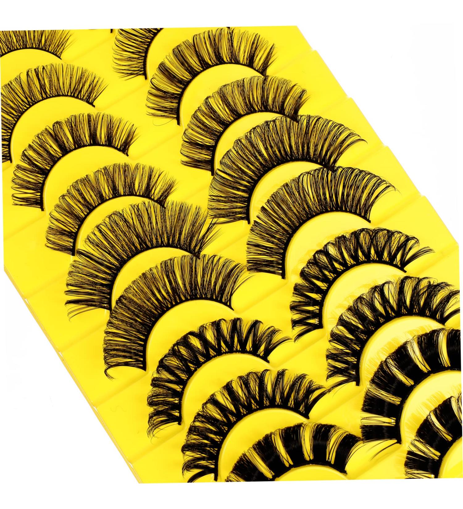 minkissy 10 Pairs Eyelashes Clear Lash Band Natural Look Wispy Dramatic Lash Extension Eyelash Fluffy Spiky Lashes Natural False Lashes Fake Lashes Full Vacation Bulk Fiber Comics - Buy Online on GoSupps.com