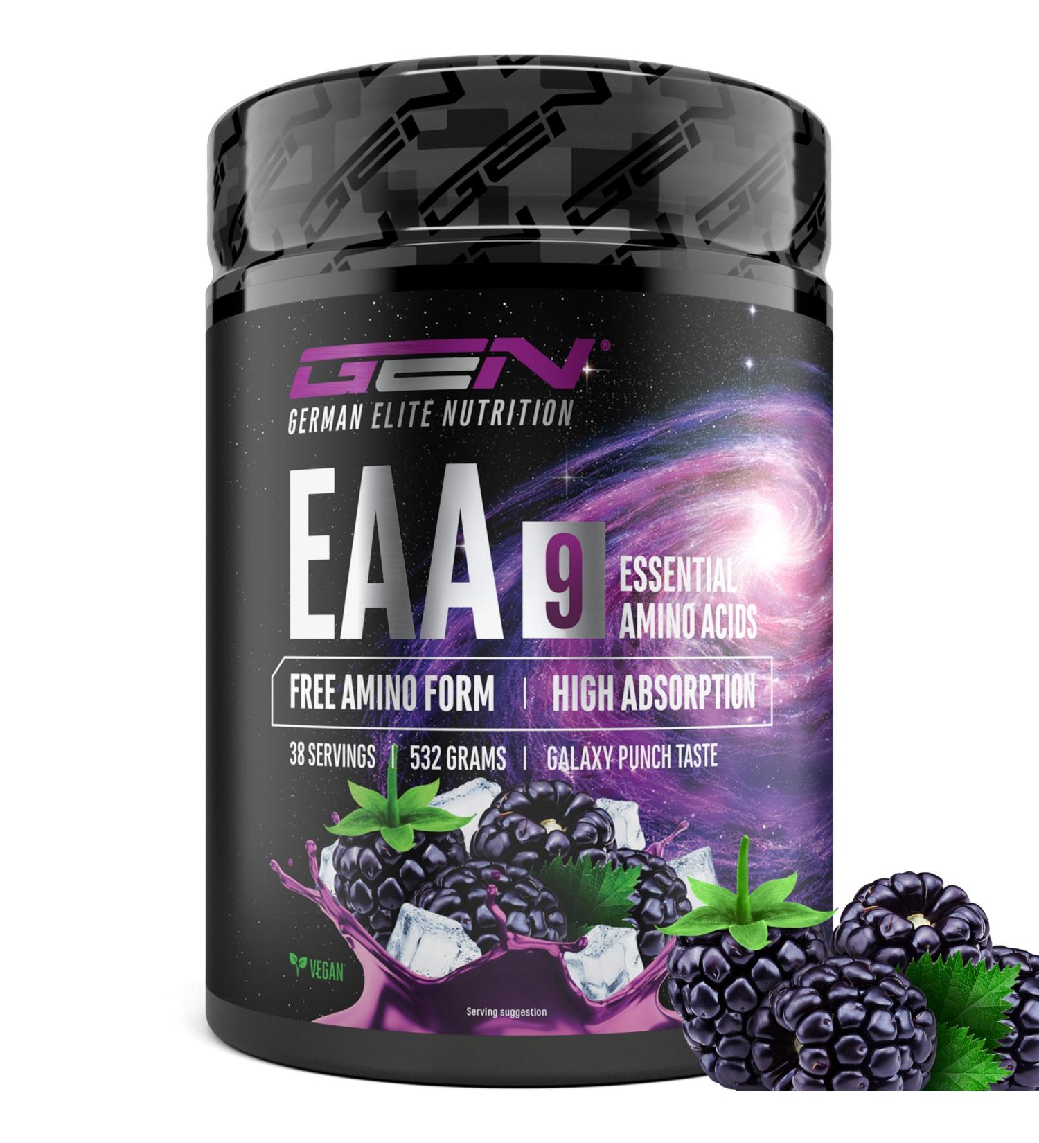  GEN GERMAN ELITE NUTRITION EAA Powder 532g (38 servings) - The 9 essential amino acids including histidine & BCAAs - Human Code Formula - Vegan - Very - Buy Online on GoSupps.com