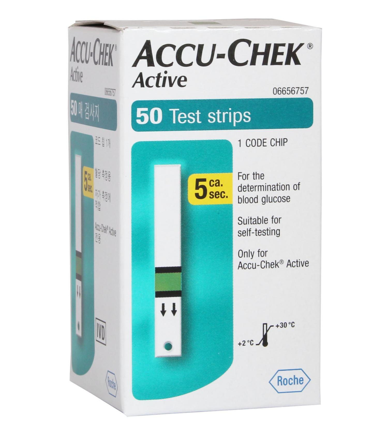 Accu Chek Active Blood Glucose Test Strips (x50)