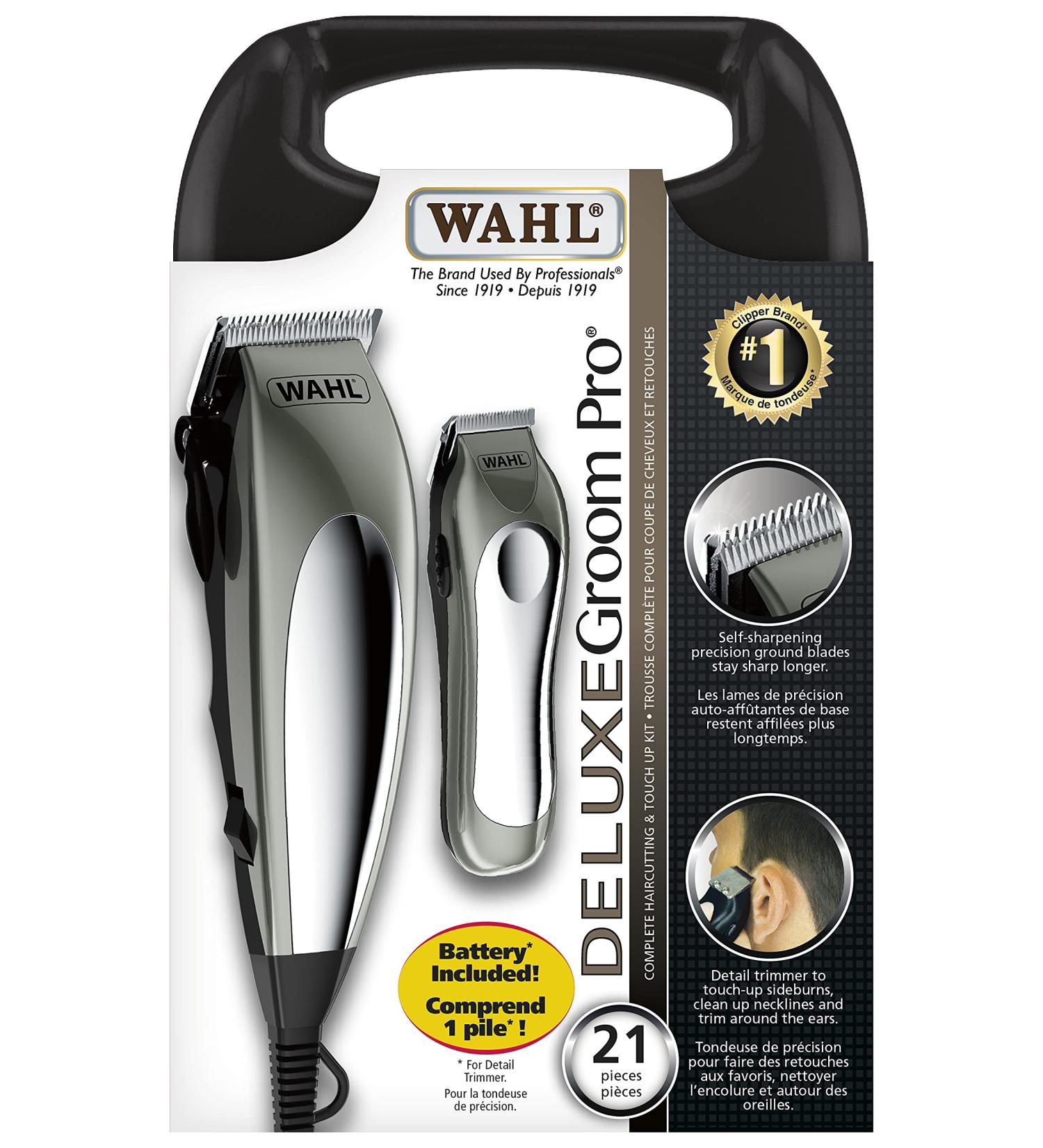 Wahl Canada Deluxe Groom Pro Complete Haircutting & Touch Up Kit Self-sharpening precision ground blades stay sharp longer perfect for touch ups - Model 3170 - Buy Online on GoSupps.com