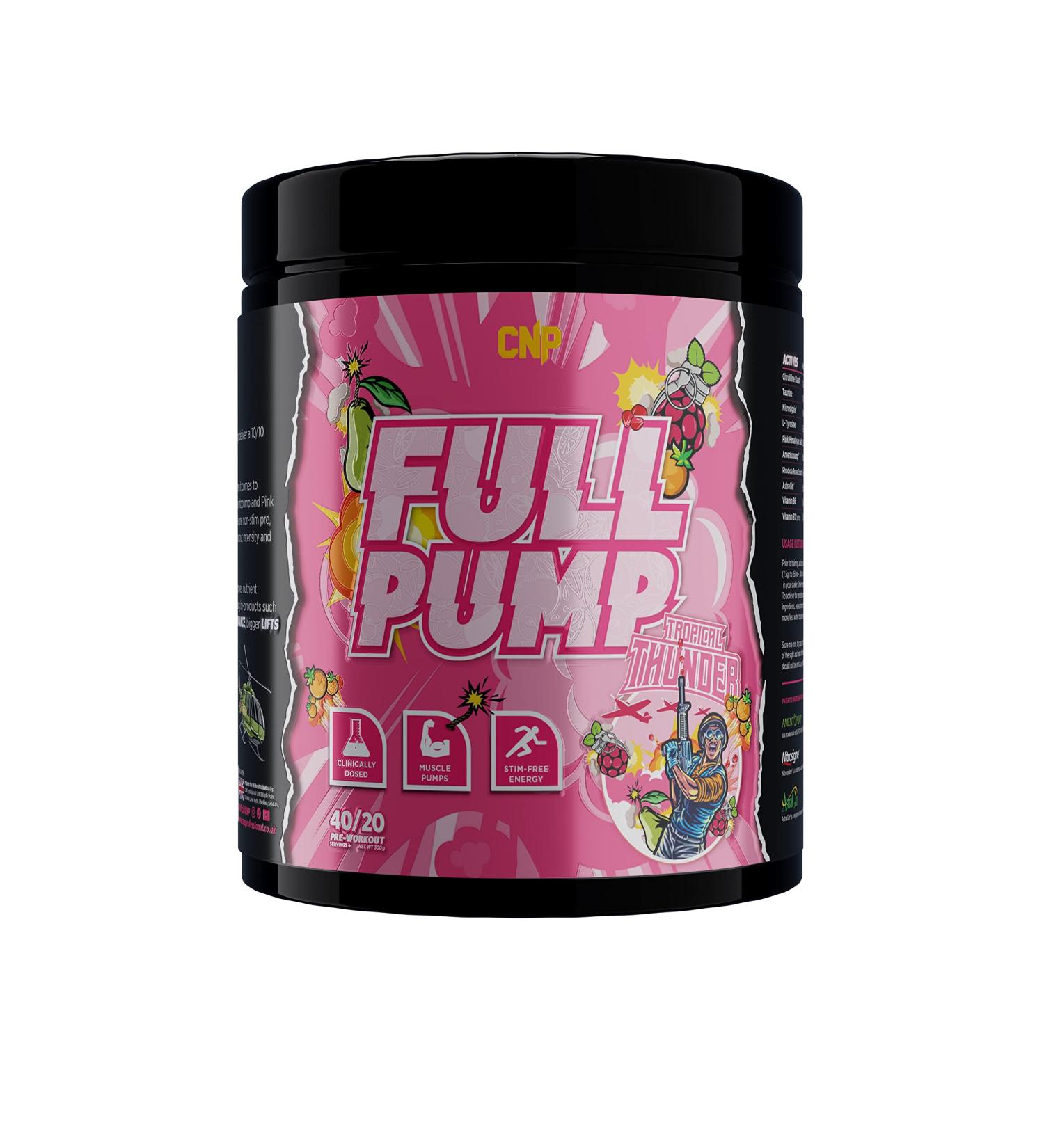 CNP Professional Full Pump Pre-Workout Powder - Stimulant Free Energy and Muscle Pumps - 300g (Tropical Thunder) - Buy Online on GoSupps.com