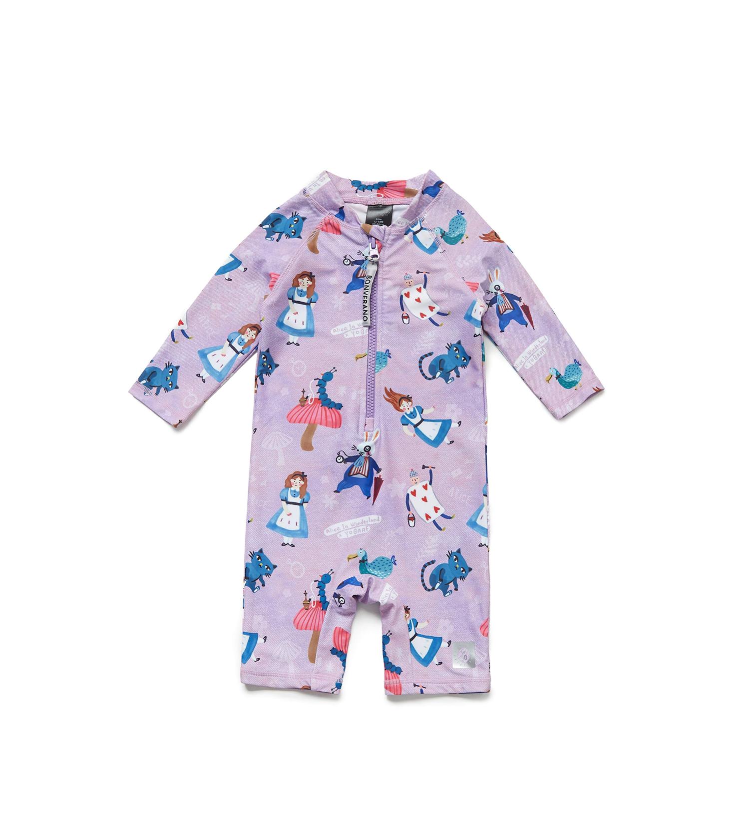 Bonverano Baby Girls Swimsuit UPF 50+ UV Protection One Piece Sunsuit with Sun Cap - Purple (2 Years) - Buy Online on GoSupps.com