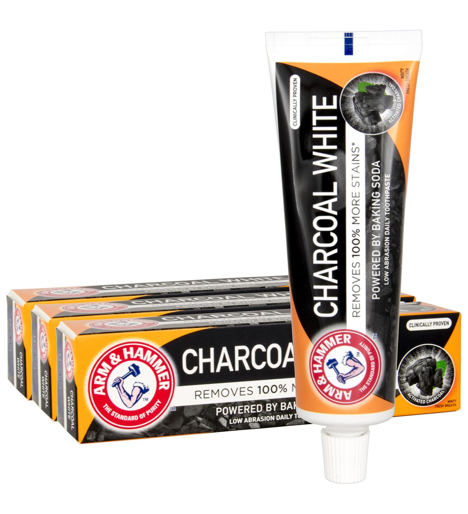 3x Arm & Hammer Charcoal White Toothpaste 75ml - Brighten Your Smile | International Shipping Available - Buy Online on GoSupps.com
