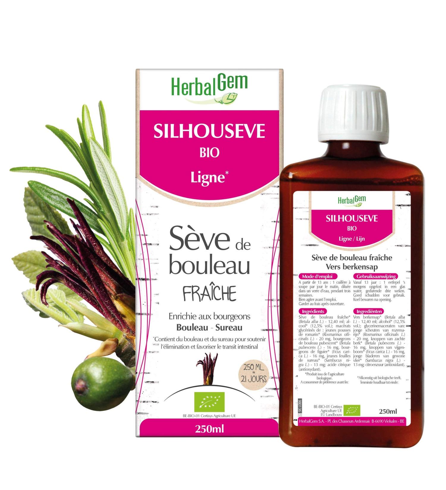 HerbalGem - Silhous ve - Slimming & Silhouette - Based on Fresh Birch Sap - Enriched With Buds - Certified Organic - 250 ml - Buy Online on GoSupps.com