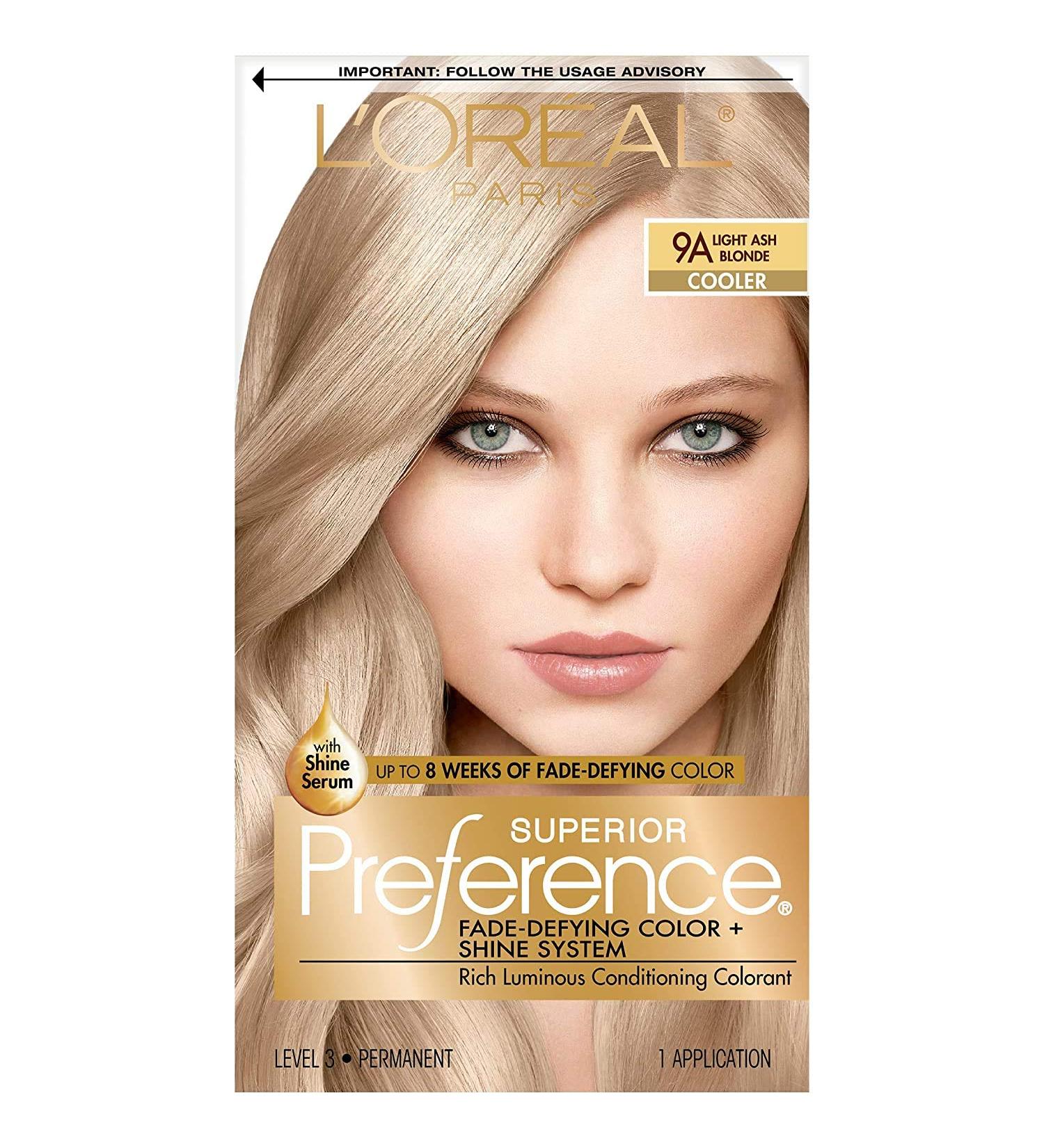L'Oreal Superior Preference Fade-Defying Color + Shine - Light Ash Blonde 9A (1 Application) - Buy Online on GoSupps.com