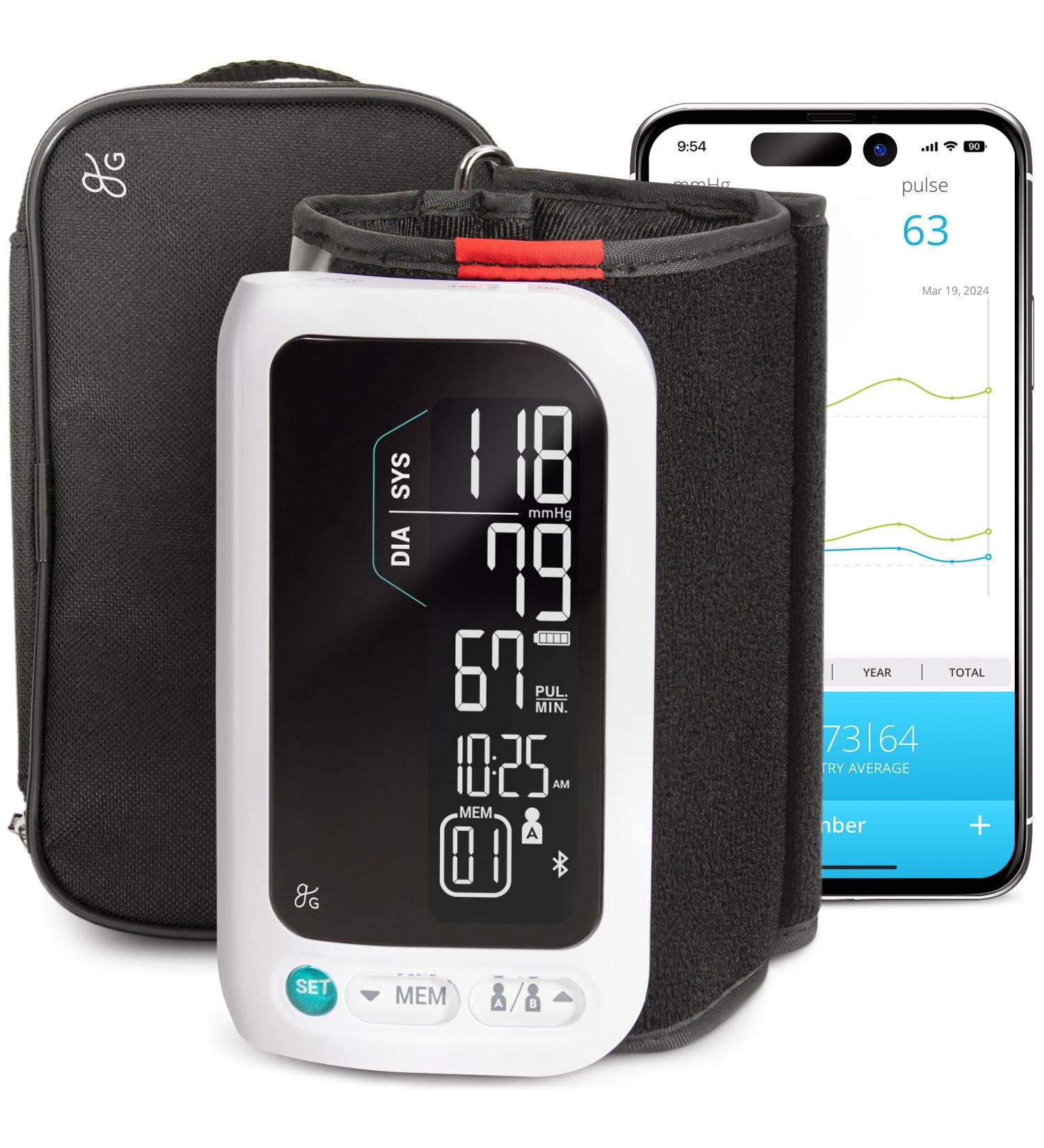 Buy Greater Goods Bluetooth Blood Pressure Monitor - Automatic Upper Arm Cuff App-Enabled for iOS & Android | International Shipping Available - Buy Online on GoSupps.com