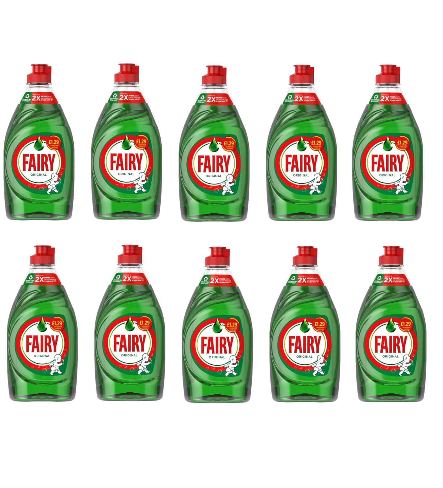 Fairy Original Washing Up Liquid 10x 320ml Green Box Pack