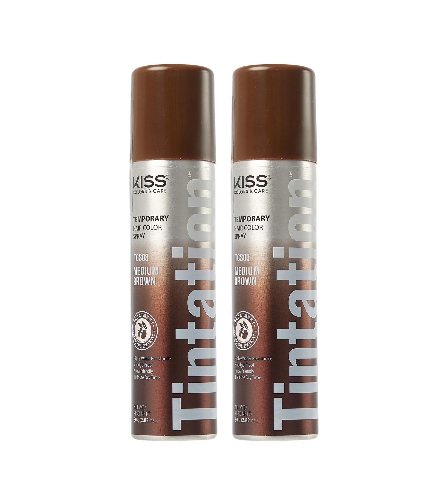 Kiss Root Cover Up Gray Concealer Spray 2 PACK (Medium Brown) - Temporary Hair Color Root Touch Up Dye 2.82 oz - Buy Online on GoSupps.com