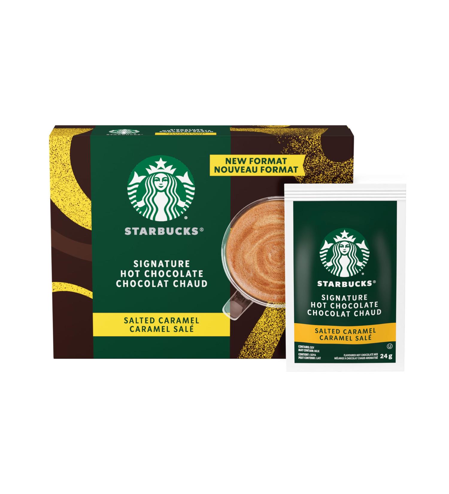 SIGNATURE HOT CHOCOLATE Salted Caramel Single-serve Sachets Prepared in Canada Rainforest Alliance Sustainably Sourced Cocoa No Artificial Flavours Colours Or Sweeteners - Buy Online on GoSupps.com