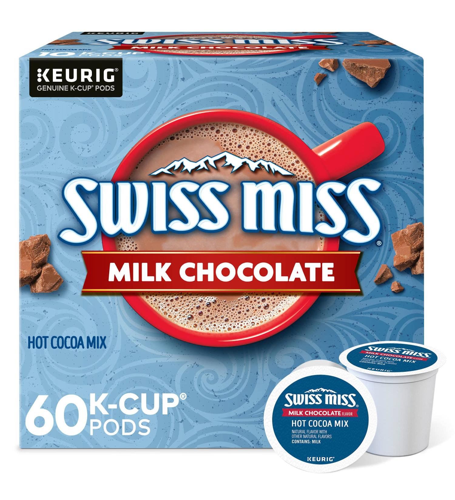 Swiss Miss Milk Chocolate Hot Cocoa K-Cup Pods 60 Count - Flavored Keurig Single Serve Cups - Milk Chocolate Flavor - 28 Count Pack - Buy Online on GoSupps.com