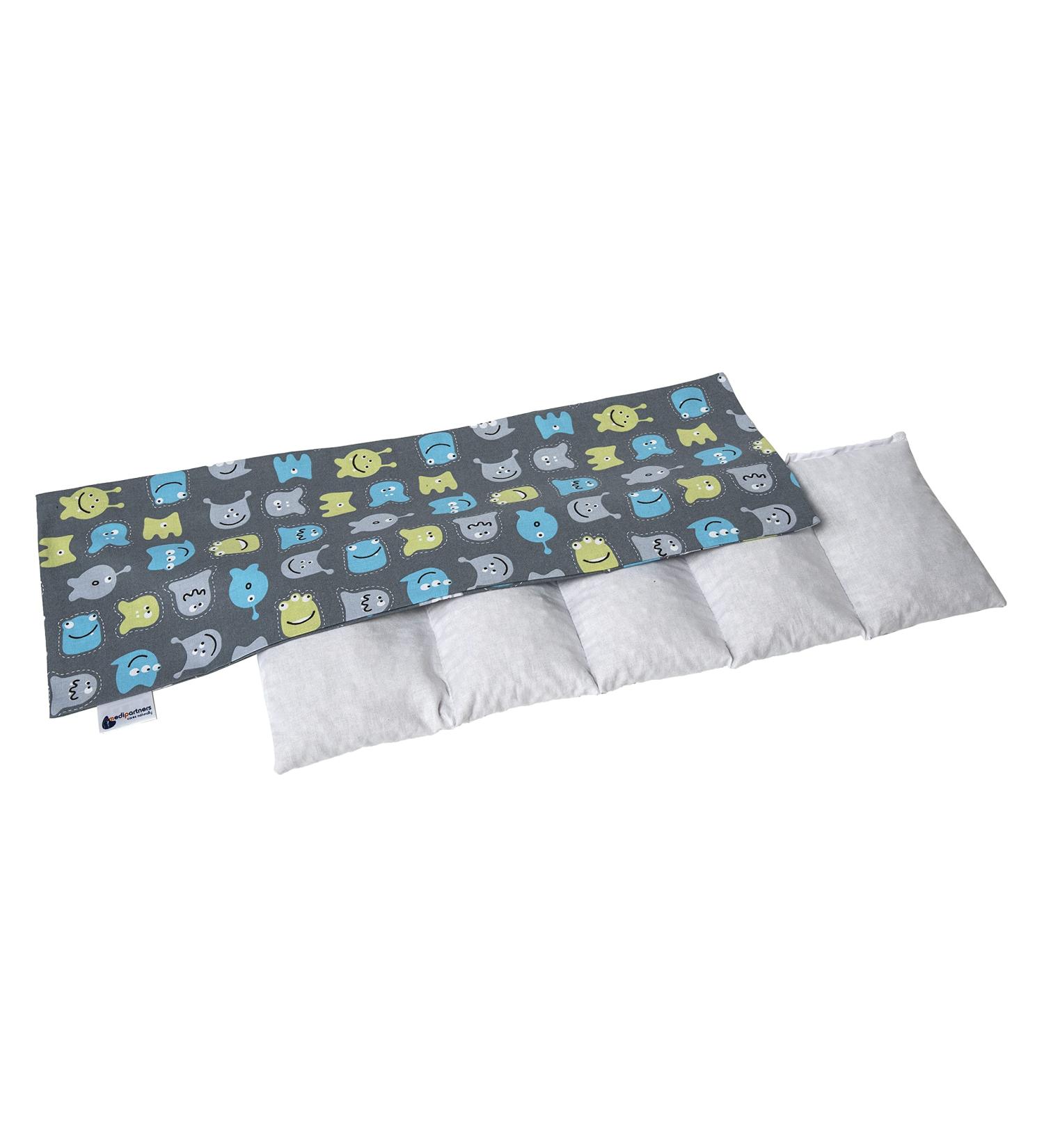 Medi Partners Kirschkernkissen 60x20cm - Eco-Friendly 100% Cotton Heat & Cold Therapy Pillow | 5 Chambers Grain Pillow for Pain Relief | Removable Cover - Buy Online on GoSupps.com