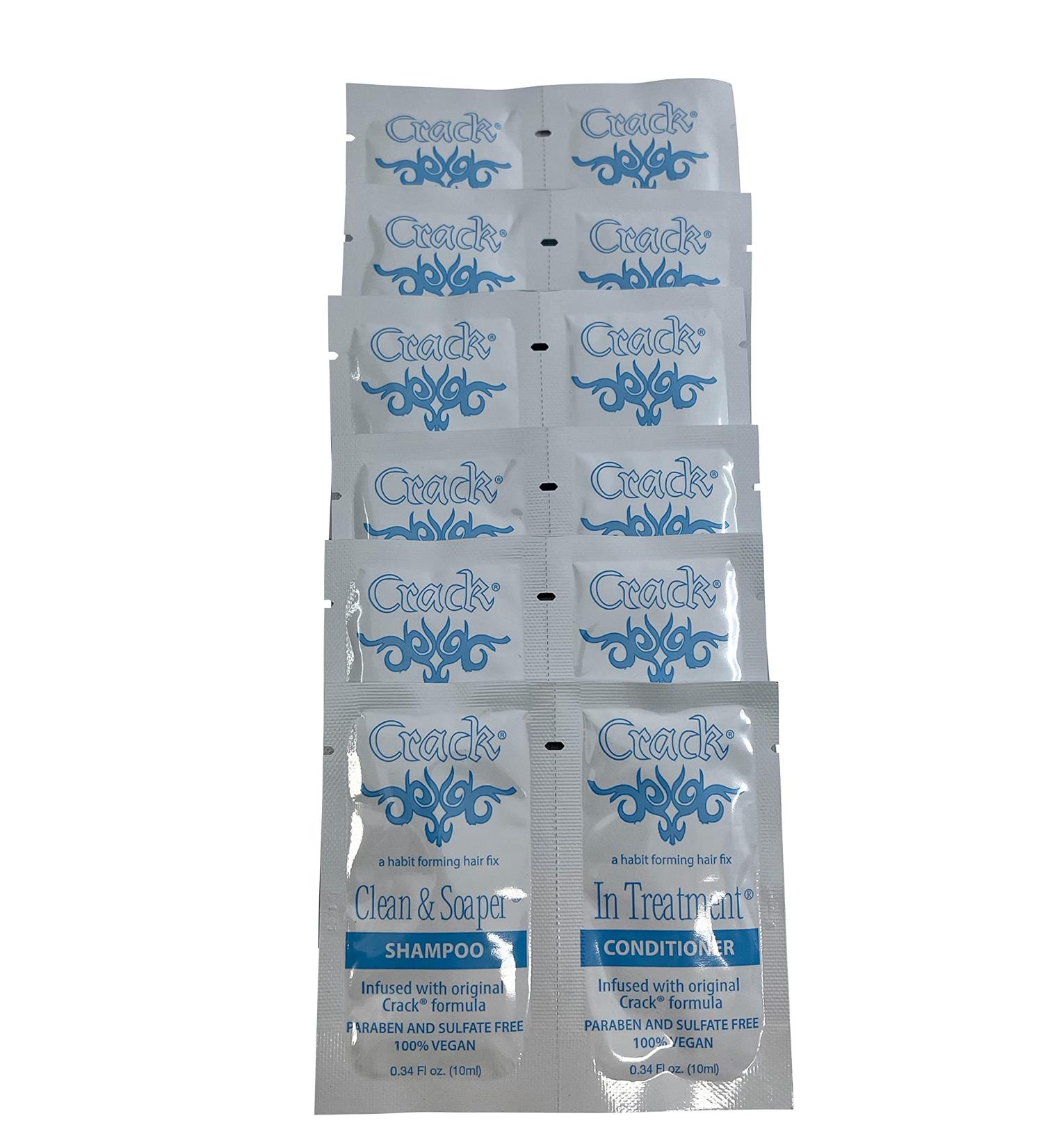 Crack Clean & Soaper Shampoo & Treatment Conditioner Set 0.34 OZ Sachets x 6