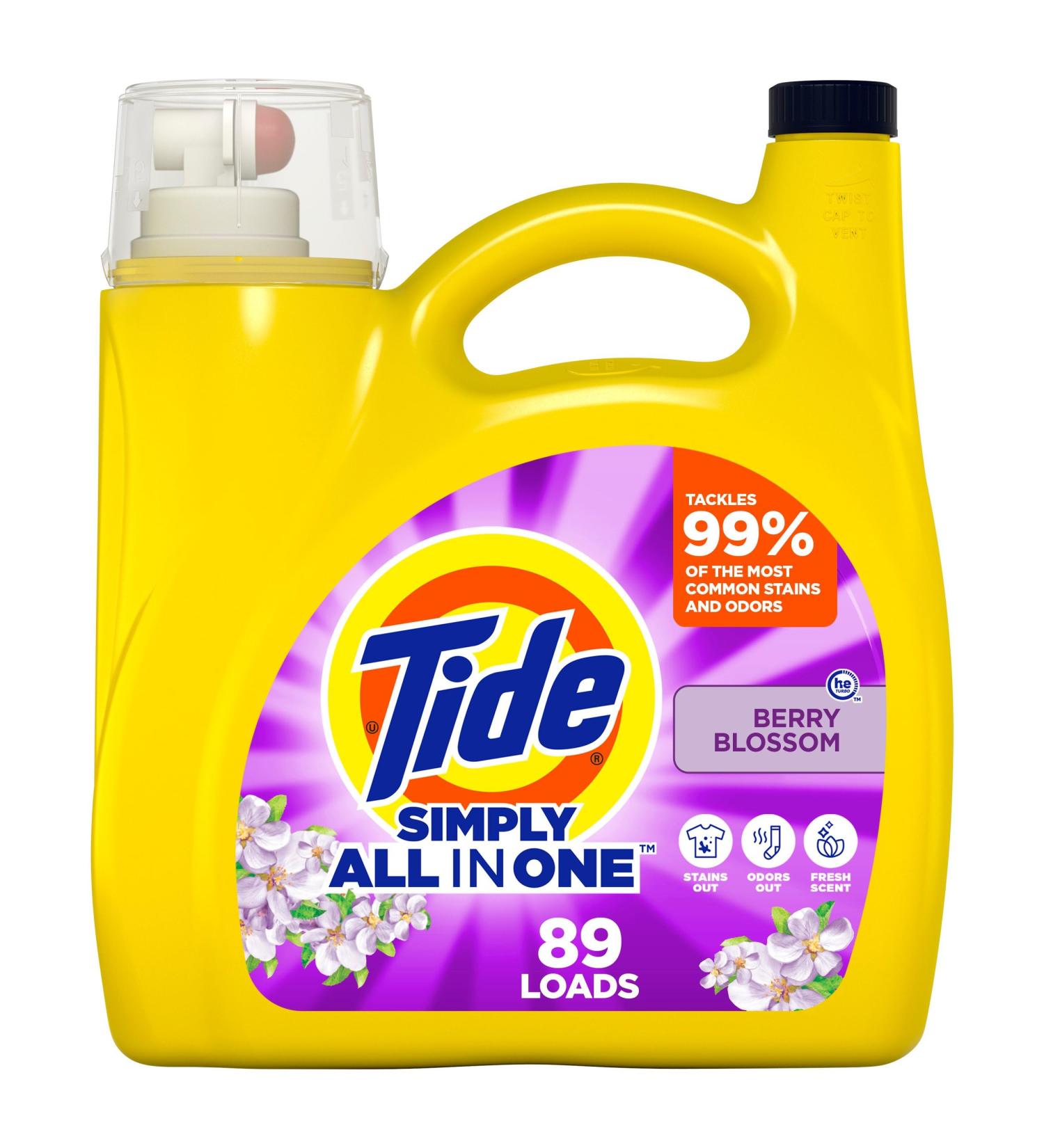 Tide Simply Clean & Fresh Liquid Laundry Detergent - Berry Blossom Scent 89 Loads 117 fl oz | International Shipping Available - Buy Online on GoSupps.com