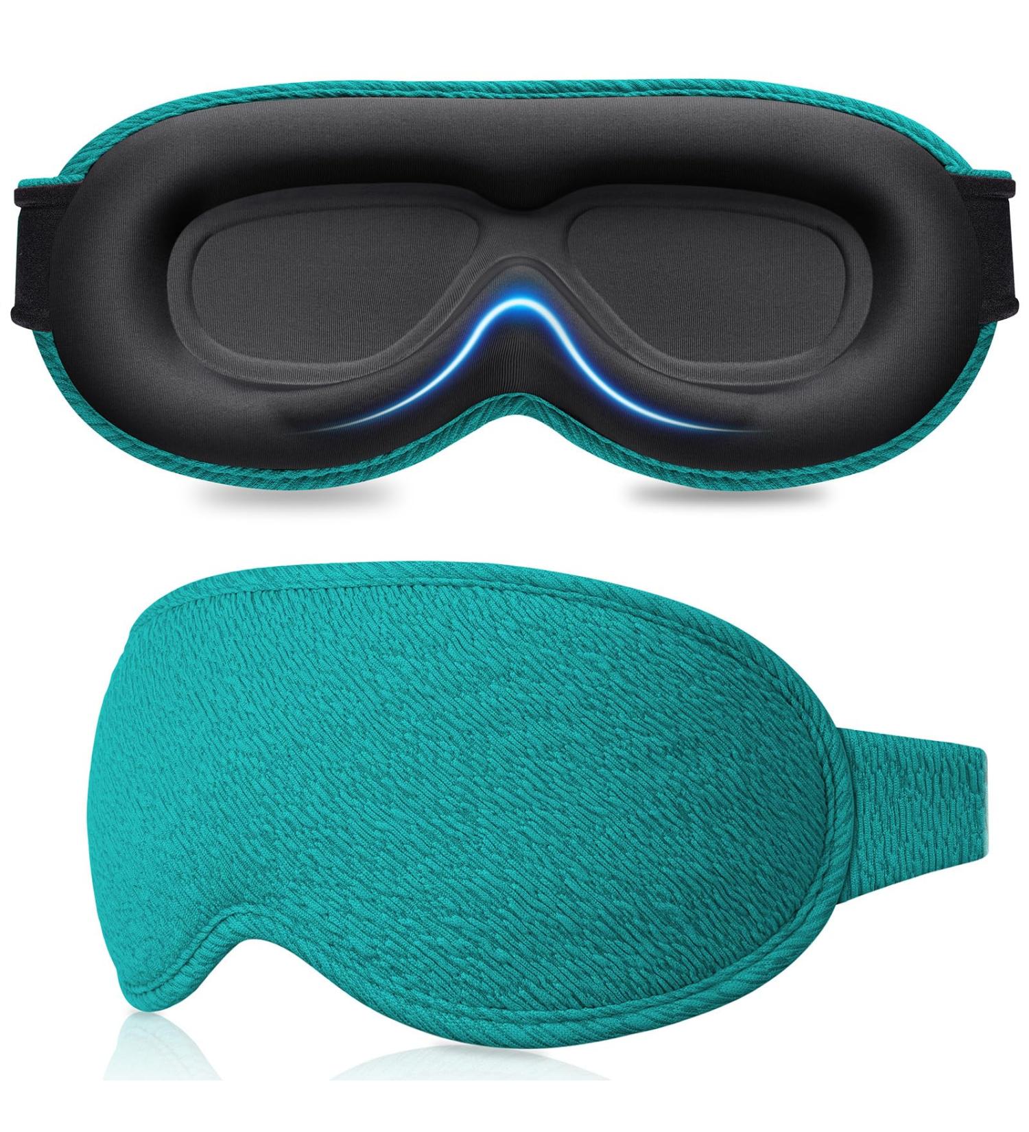 Buy Gritin 100% Light Blocking Sleep Mask - Ergonomic 3D Eye Mask for Men & Women Soft & Comfortable Dark Cyan - Buy Online on GoSupps.com