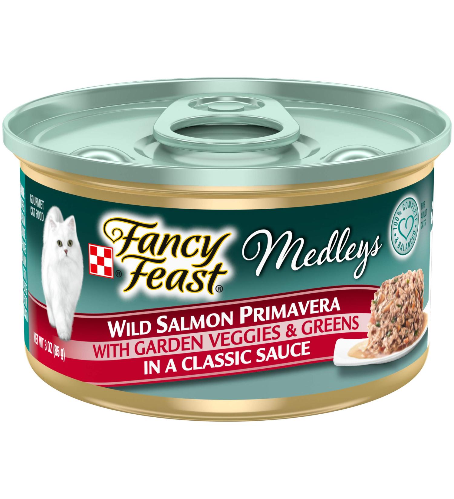 Purina Fancy Feast Medleys Salmon Primavera Wet Cat Food - 24 Pack, 3 oz Cans - Buy Online on GoSupps.com