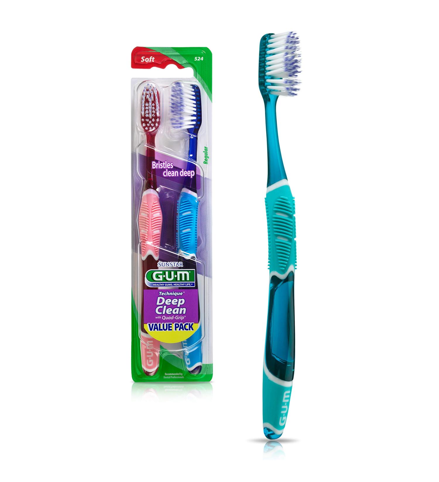 GUM Technique Deep Clean Toothbrush - Soft Bristles for Sensitive Gums - Compact 2ct (6pk) & 12ct - International Shipping Available - Buy Online on GoSupps.com