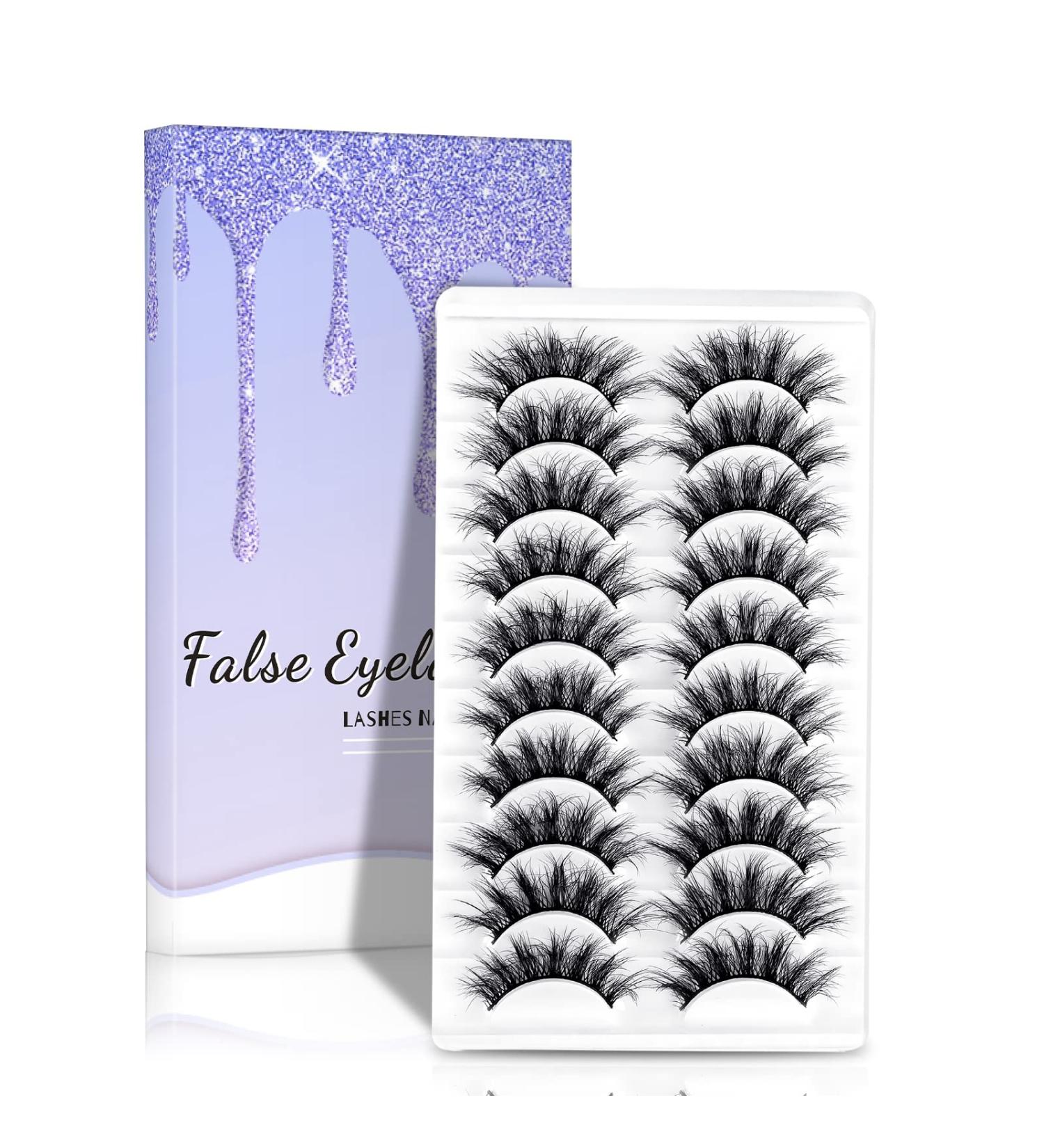 Natural Look Soft Mink False Eyelashes - 10 Pairs | Fluffy, Reusable, Flexible - Buy Online on GoSupps.com