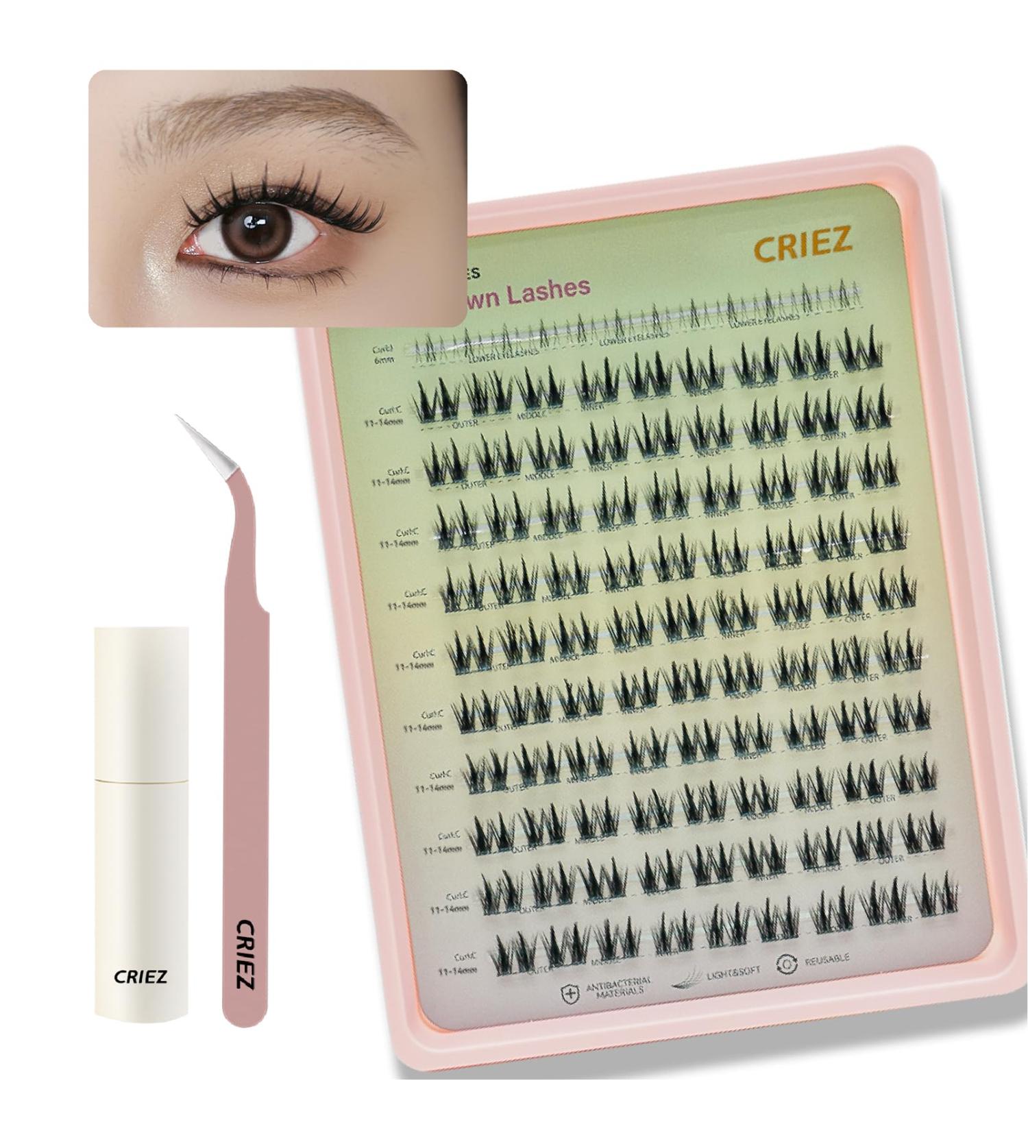 Shop Reusable C Curl Lash Clusters Kit - Natural Soft Upper & Lower Eyelash Extensions (11-14mm) | Easy to Remove Wispy Look - Buy Online on GoSupps.com