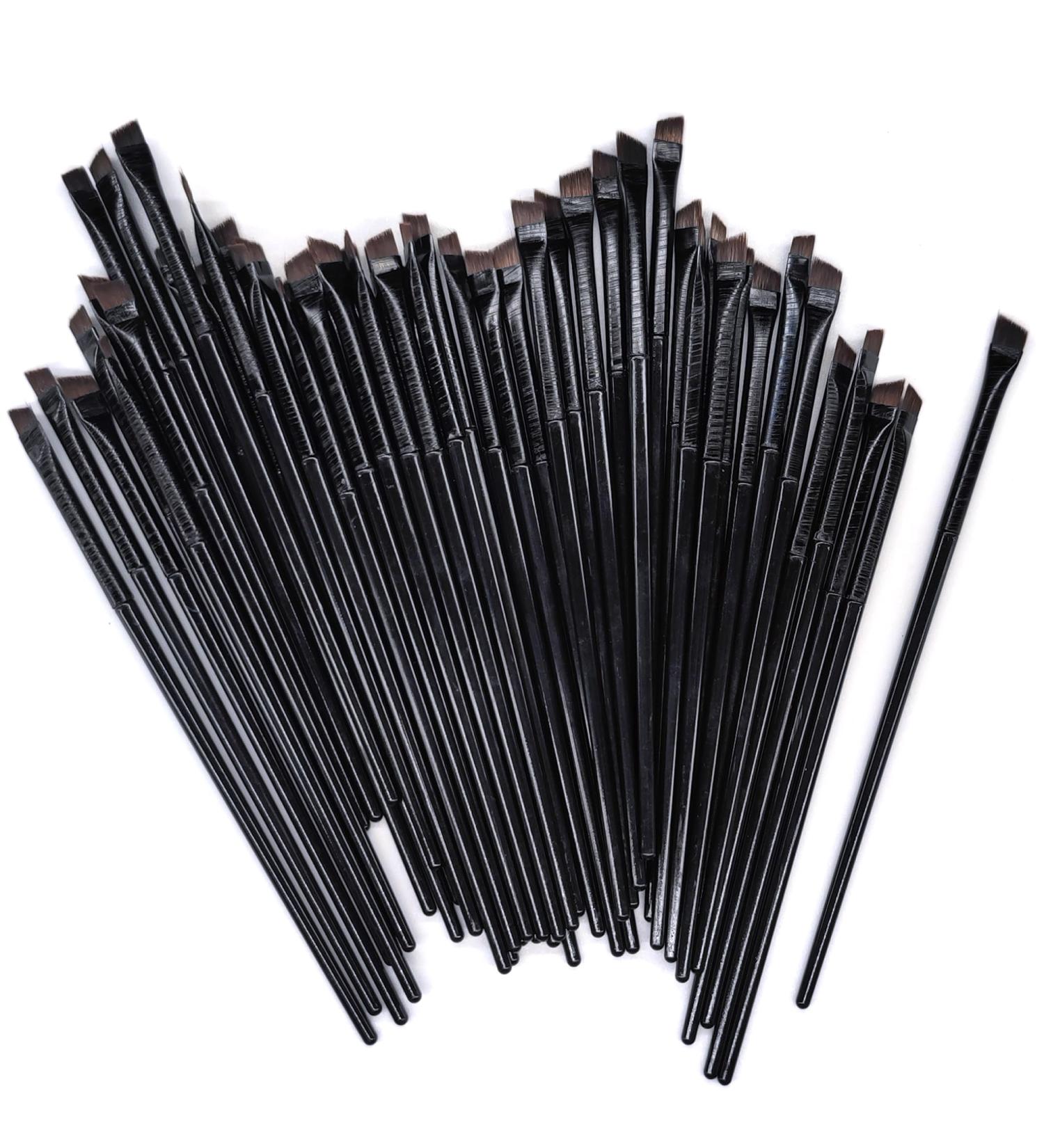 50 Pieces Angled Brow Brush 5.5" Flat Slanted Premium Eyebrow Brush Tint Brushes Cosmetic Blending Brush Eyeshadow Concealer Makeup Brush Professional Precision Eye Beauty Cosmetic Tool for Women 5.5 Inch
