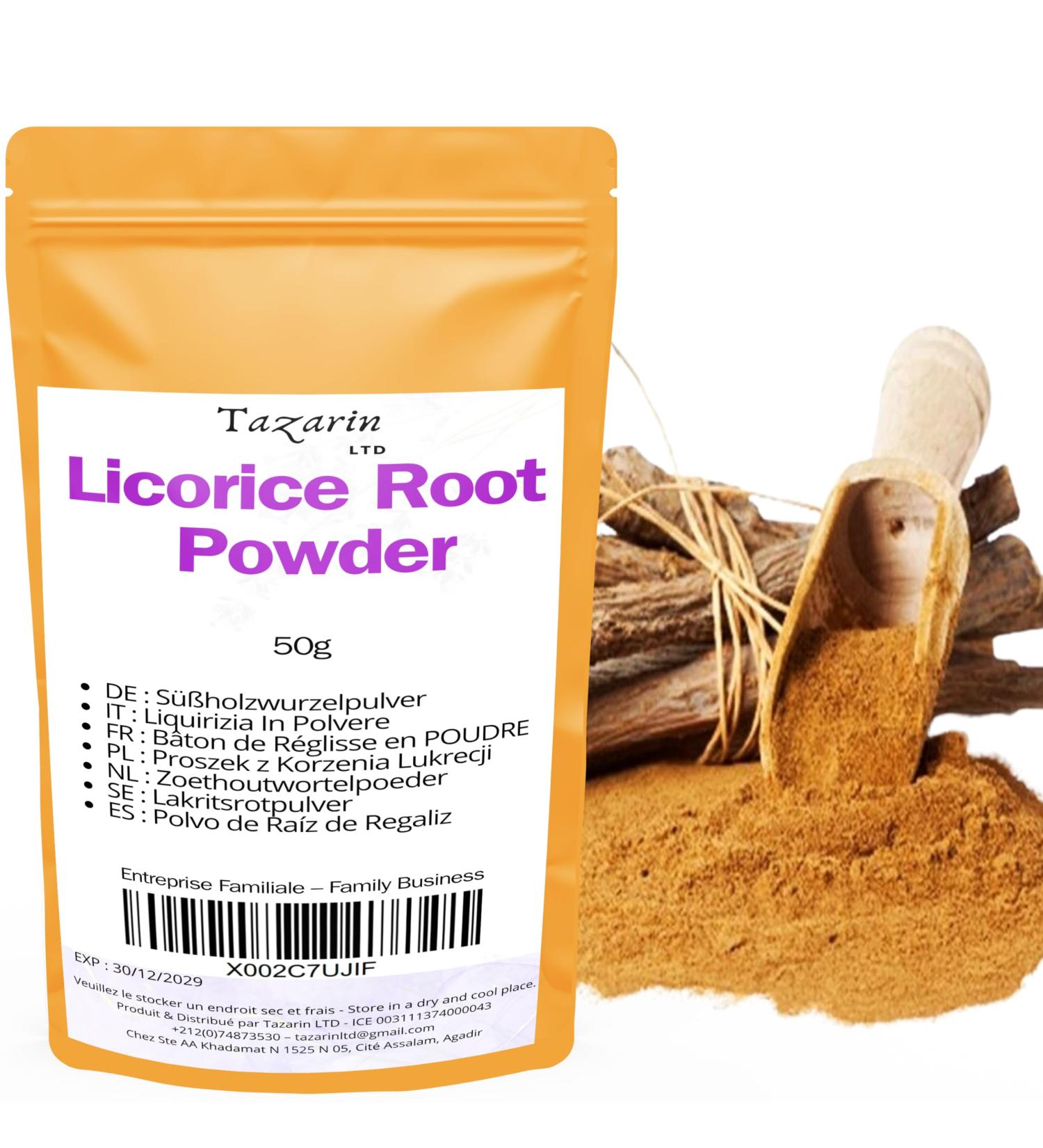  Tazarin LTD TazarinLtd 50g Licorice Root Ground Licorice Root Powder - Intense Aroma & Taste - 100% Natural Pure & No Additives - Buy Online on GoSupps.com